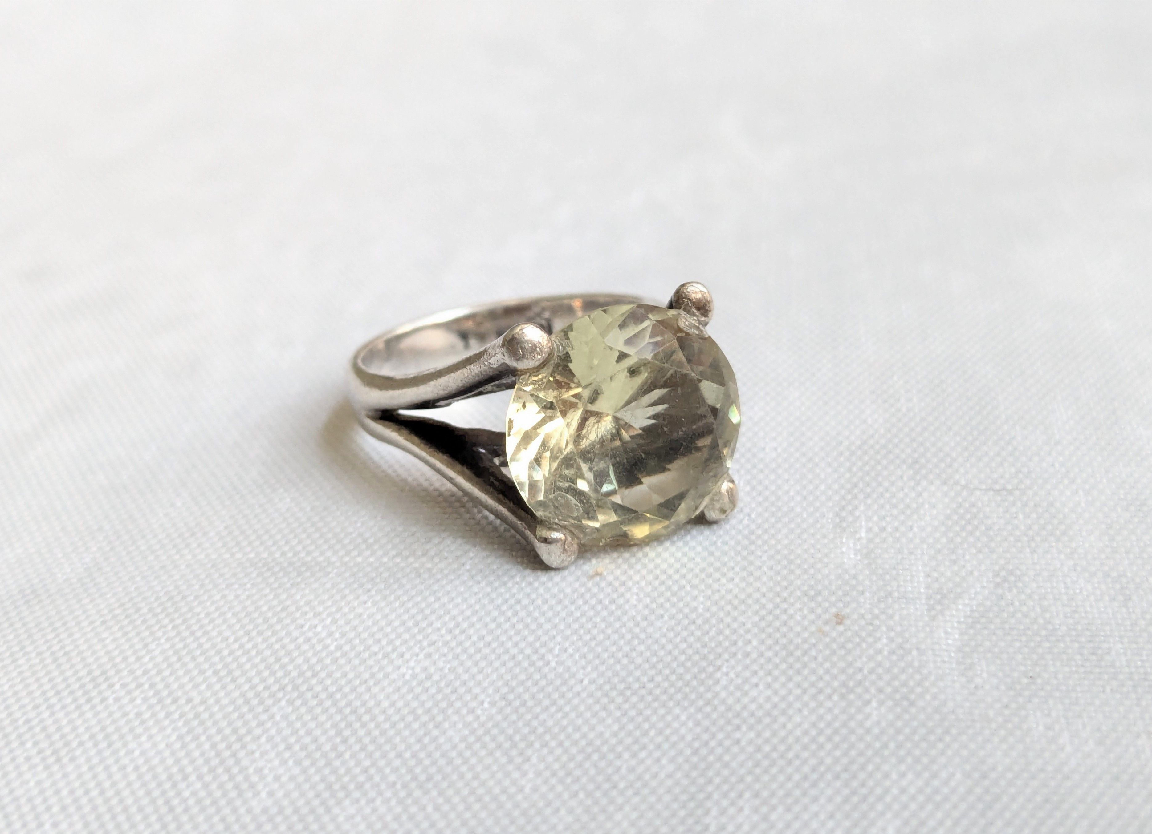 Jewelry Vintage Sterling Silver Yellow Quartz Round 7.25 Mexico Size ONE SIZE - 2 Thumbnail