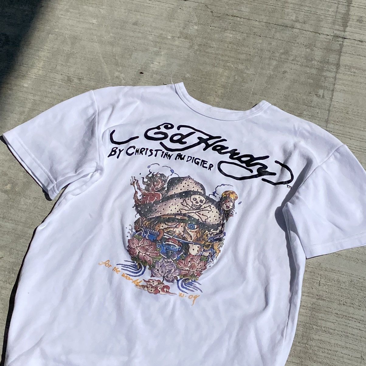 Christian Audigier × Vintage Christian Audigier Vintage Ed Hardy Style Big Logo T-Shirt Size L / US 10 / IT 46 - 2 Thumbnail