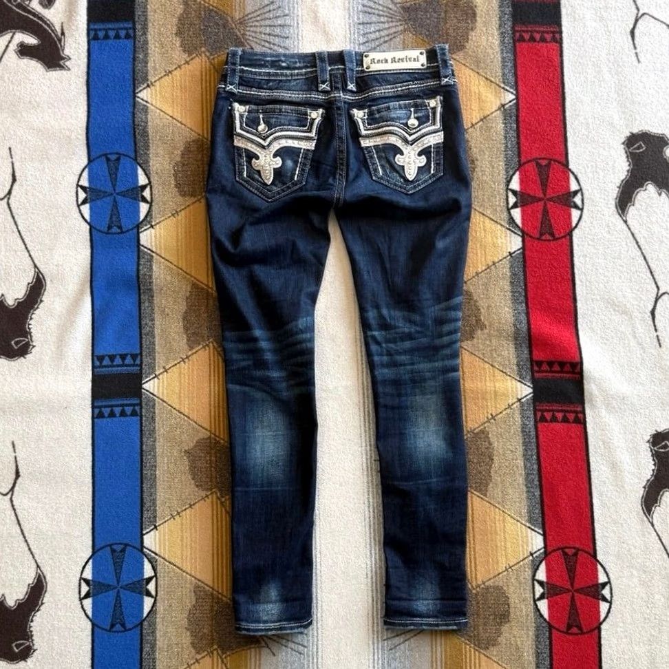 Vintage VINTAGE Rock Revival Jeans Womens 29 Kai Ankle Skinny Blue Y2K Grunge Measure 28x28 Size 26" / US 2 / IT 38 - 2 Thumbnail