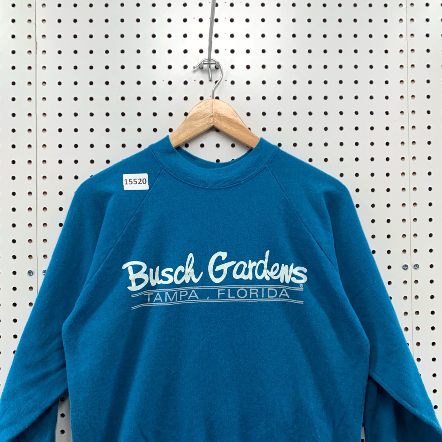 TEE JAYS Vintage 80s Busch Gardens Sweatshirt Crew Neck Adult Medium Raglan Blue Pullover Unisex 80s Graphic 20x26 Size US M / EU 48-50 / 2 - 6 Thumbnail
