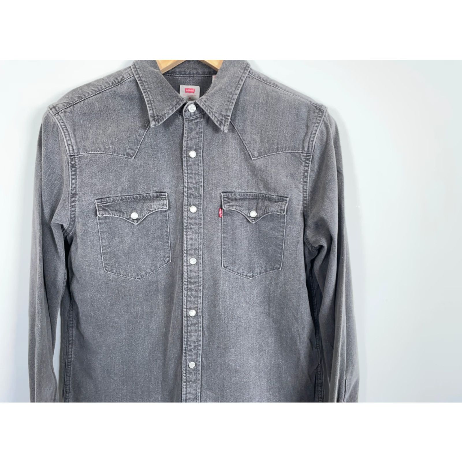 Levi's Levi's Denim Western Shirt Men Medium Gray Pearl Snap Buttons Casual Workwear 90s Grunge Western Button-Up Regular Fit Size US M / EU 48-50 / 2 - 4 Thumbnail