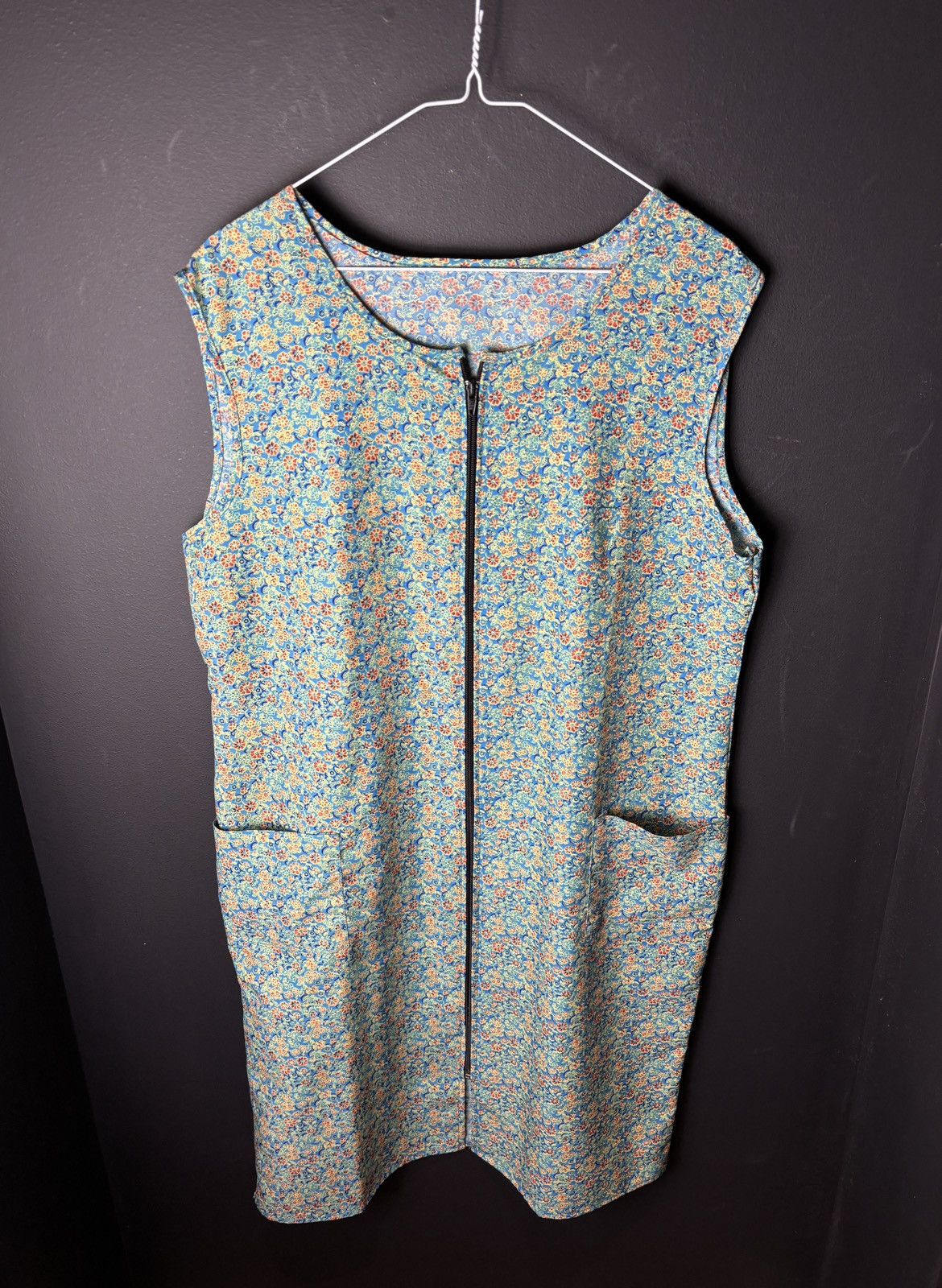 Vintage 1980s Lounge Dress Ugly Vintage Night Gown Zip Up Slip 70s Size ONE SIZE - 6 Thumbnail