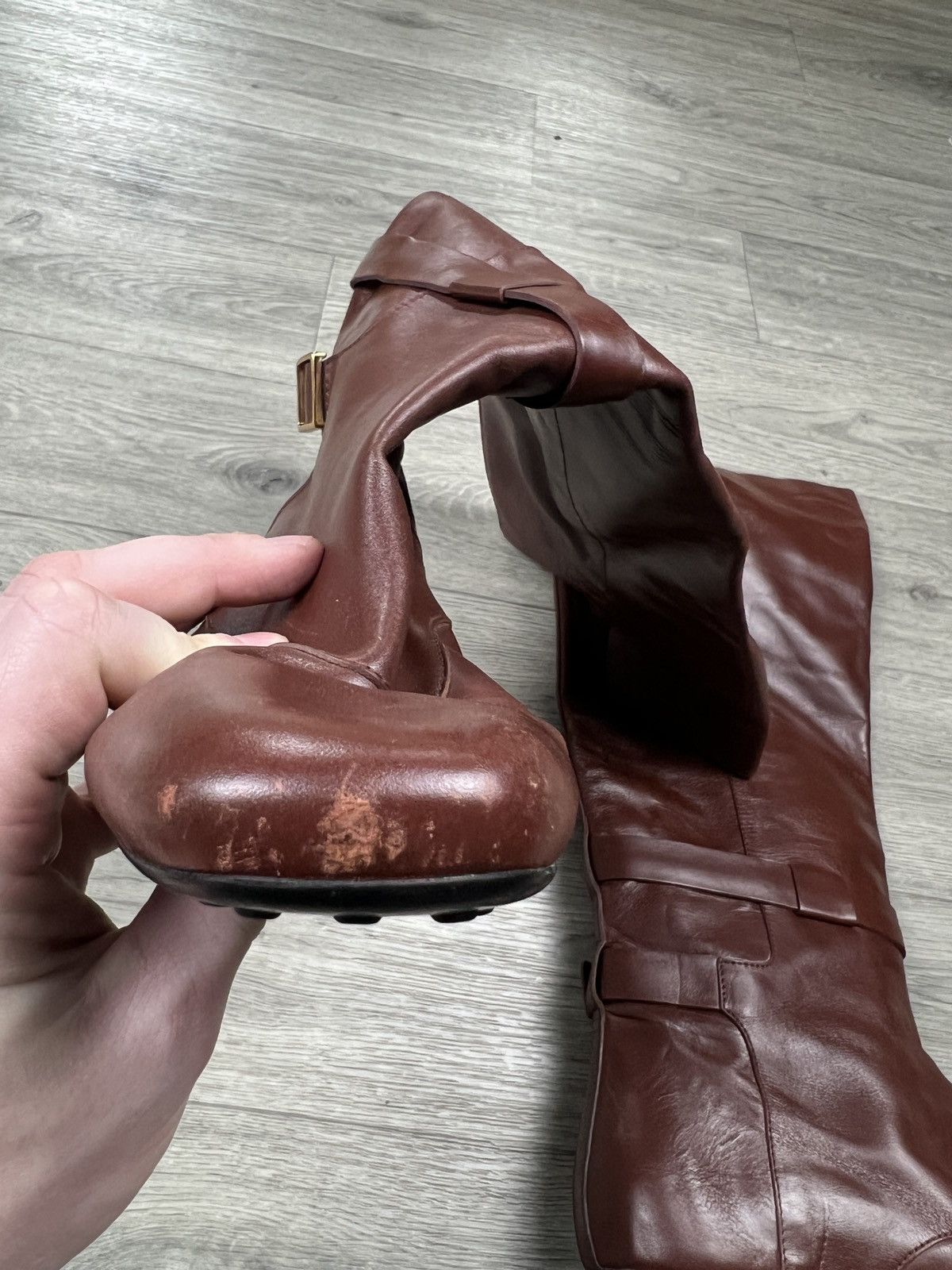 Tod's Leather boots Tod's Brown size 38,5 Size US 8.5 / IT 38.5 - 13 Thumbnail