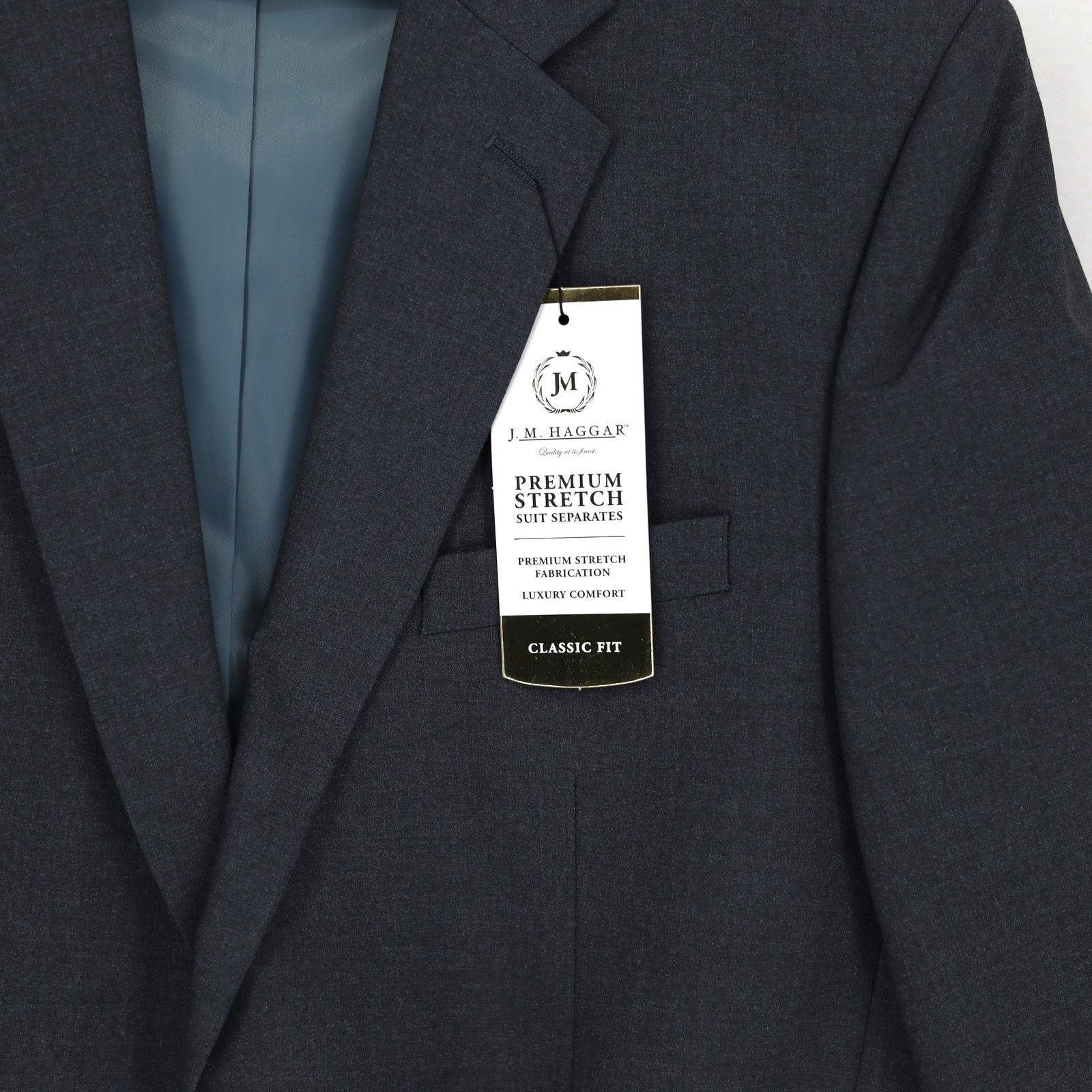 Haggar J.M. Haggar Men's Medium Gray Classic Fit Suit Jacket 42L Size 42L - 6 Thumbnail