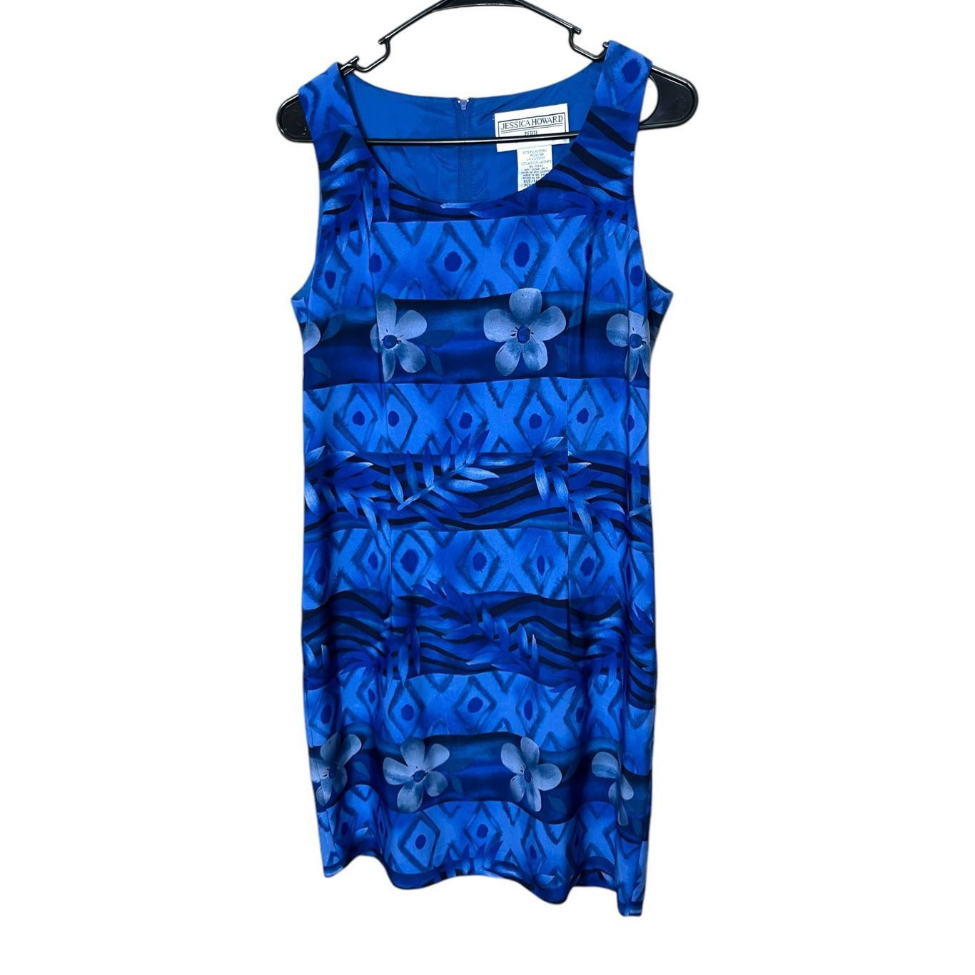 Other Vintage Jessica Howard Blue Sleeveless Scoop Neck Knee Lengt Size L / US 10 / IT 46 - 1 Thumbnail