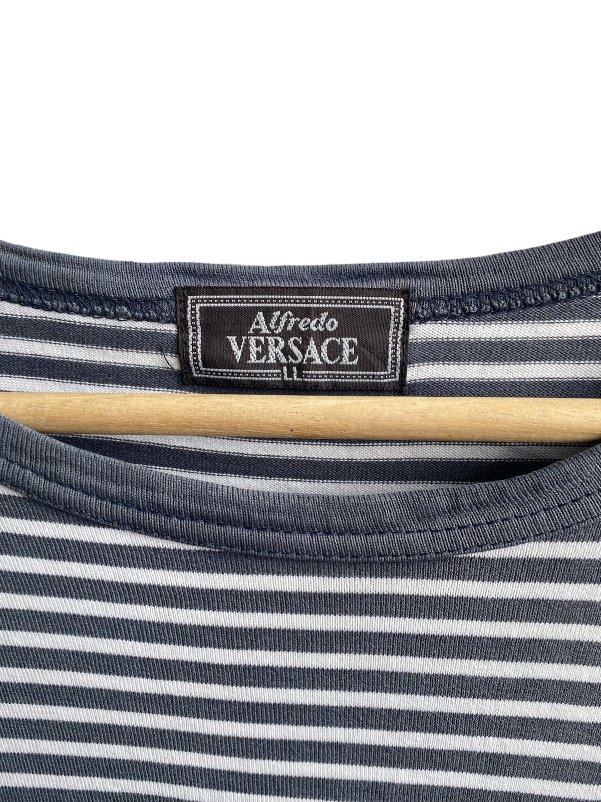 Designer × Versace × Vintage Vintage Alfredo Versace striped longsleeve Size US XL / EU 56 / 4 - 3 Thumbnail