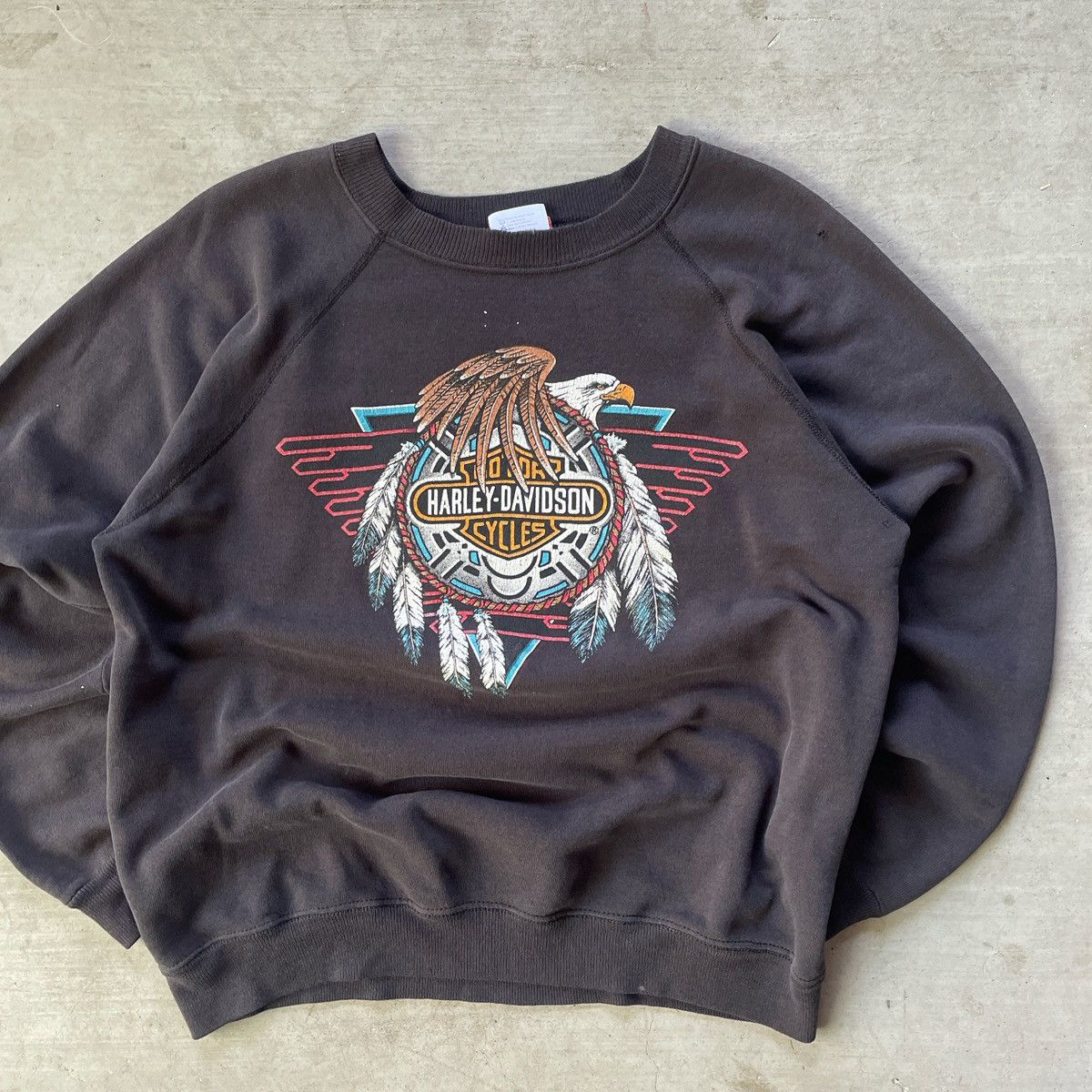 Harley Davidson × Vintage Vintage 80s Harley Davidson Sweatshirt Size US L / EU 52-54 / 3 - 2 Thumbnail
