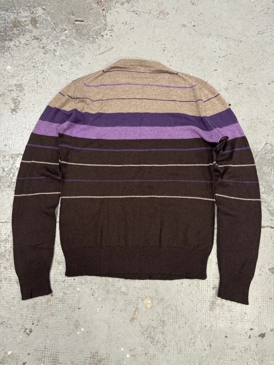 Designer × Dolce & Gabbana × Vintage 2000s Dolce & Gabbana Gradient Striped Purple & Brown Sweater Size US M / EU 48-50 / 2 - 4 Thumbnail