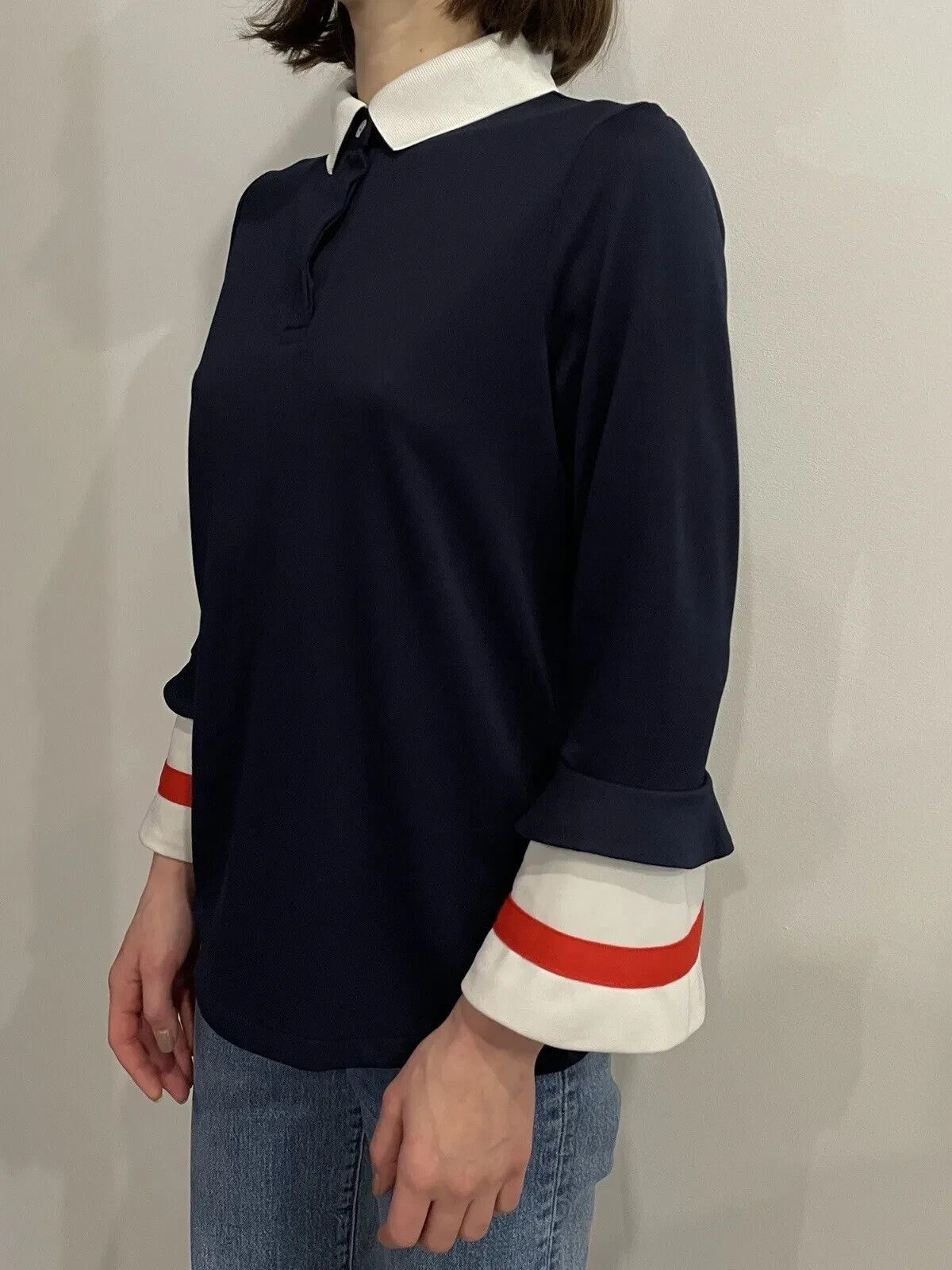 Ganni DDP Ganni Naoki Polo Shirt Jersey Long Sleeve Top Size XS / US 0-2 / IT 36-38 - 3 Thumbnail