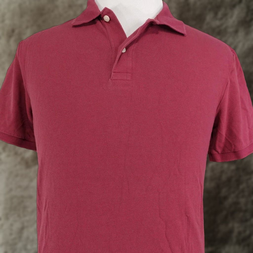 Gap GAP Polo Shirt Mens M Burgundy Stretch Pique Short Sleeve Casual Collared Adult Medium Burgundy - 98% Cotton, 2% Spandex Mens Size US M / EU 48-50 / 2 - 1 Thumbnail