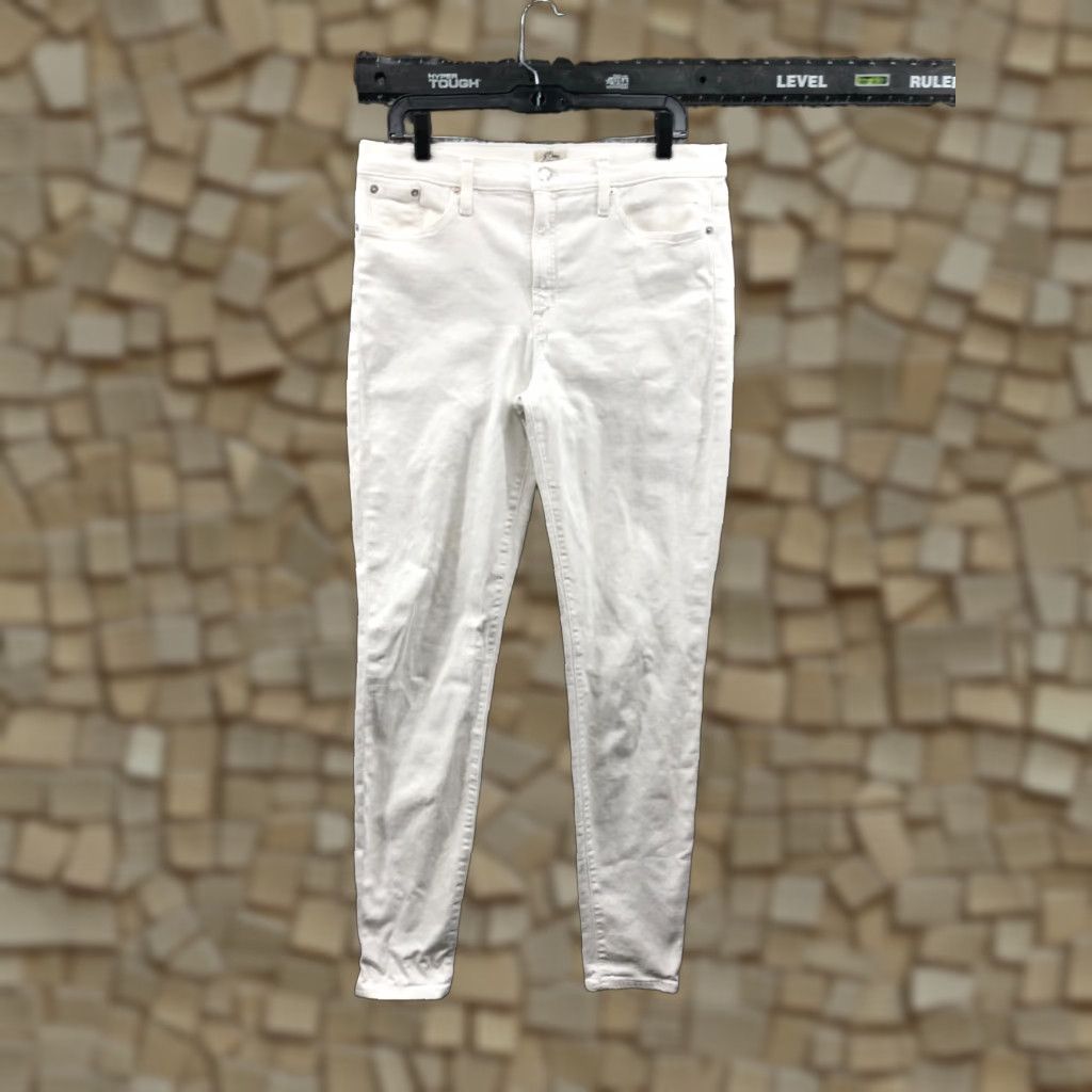 J.Crew J.CREW High Rise Toothpick Skinny Pants Women's White Light Wash 32 Tall Size 24" / US 00 / IT 34 - 1 Thumbnail