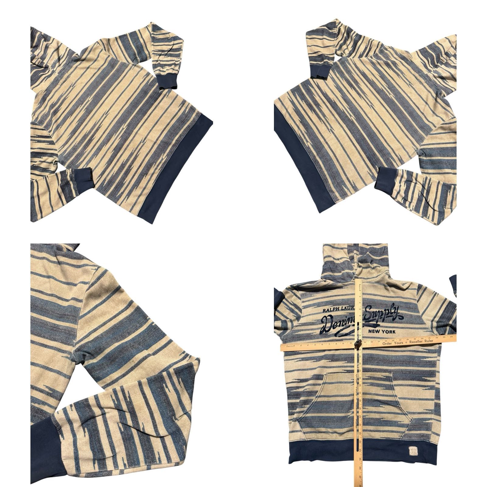 Ralph Lauren VINTAGE Denim & Supply Ralph Lauren Mens Hoodie Sweatshirt Aztec Southwestern Blue Med Size US M / EU 48-50 / 2 - 8 Thumbnail