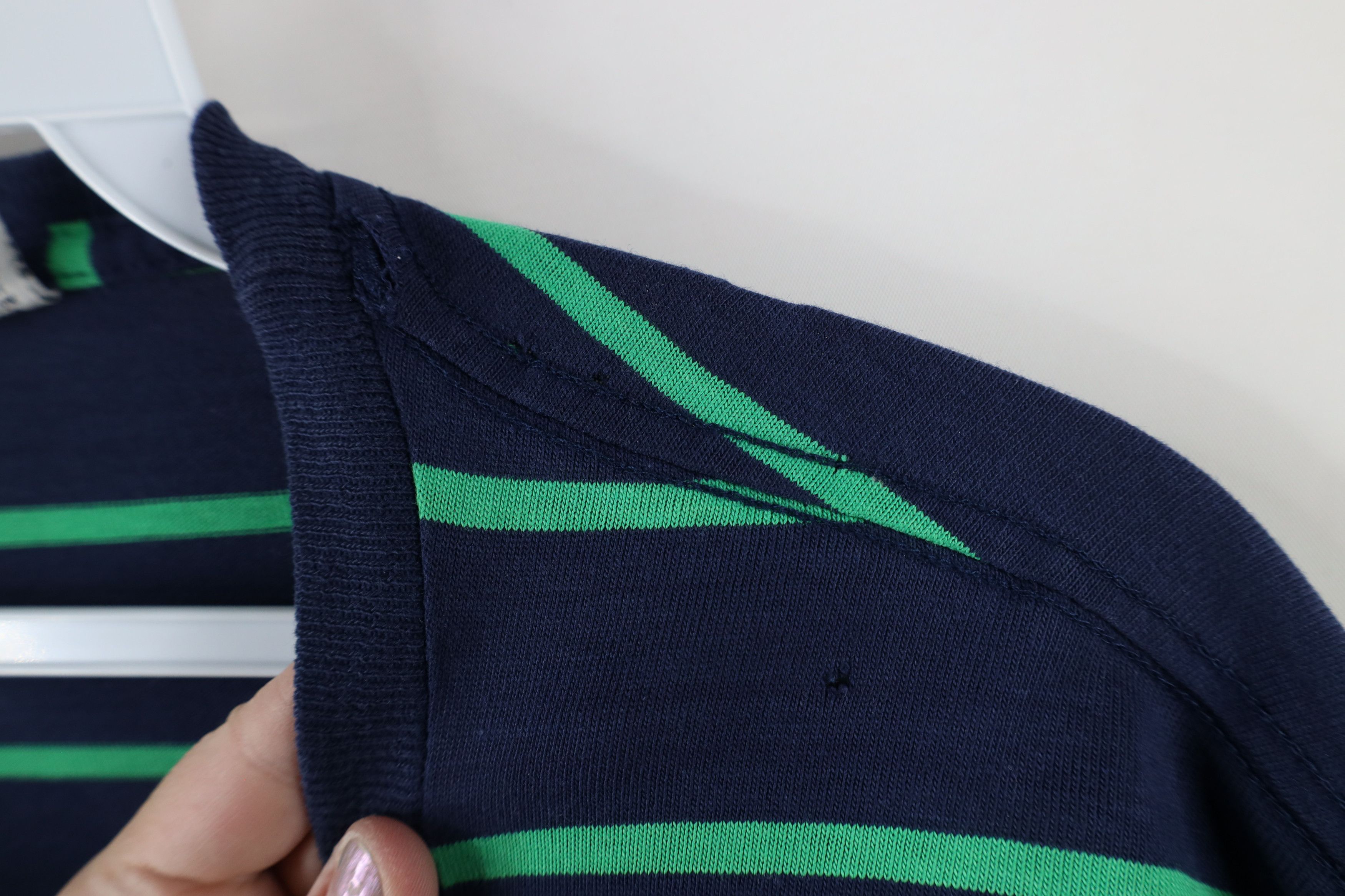 Vintage Vintage 90s Streetwear Striped Knit Short Sleeve T-Shirt USA Size US M / EU 48-50 / 2 - 8 Thumbnail
