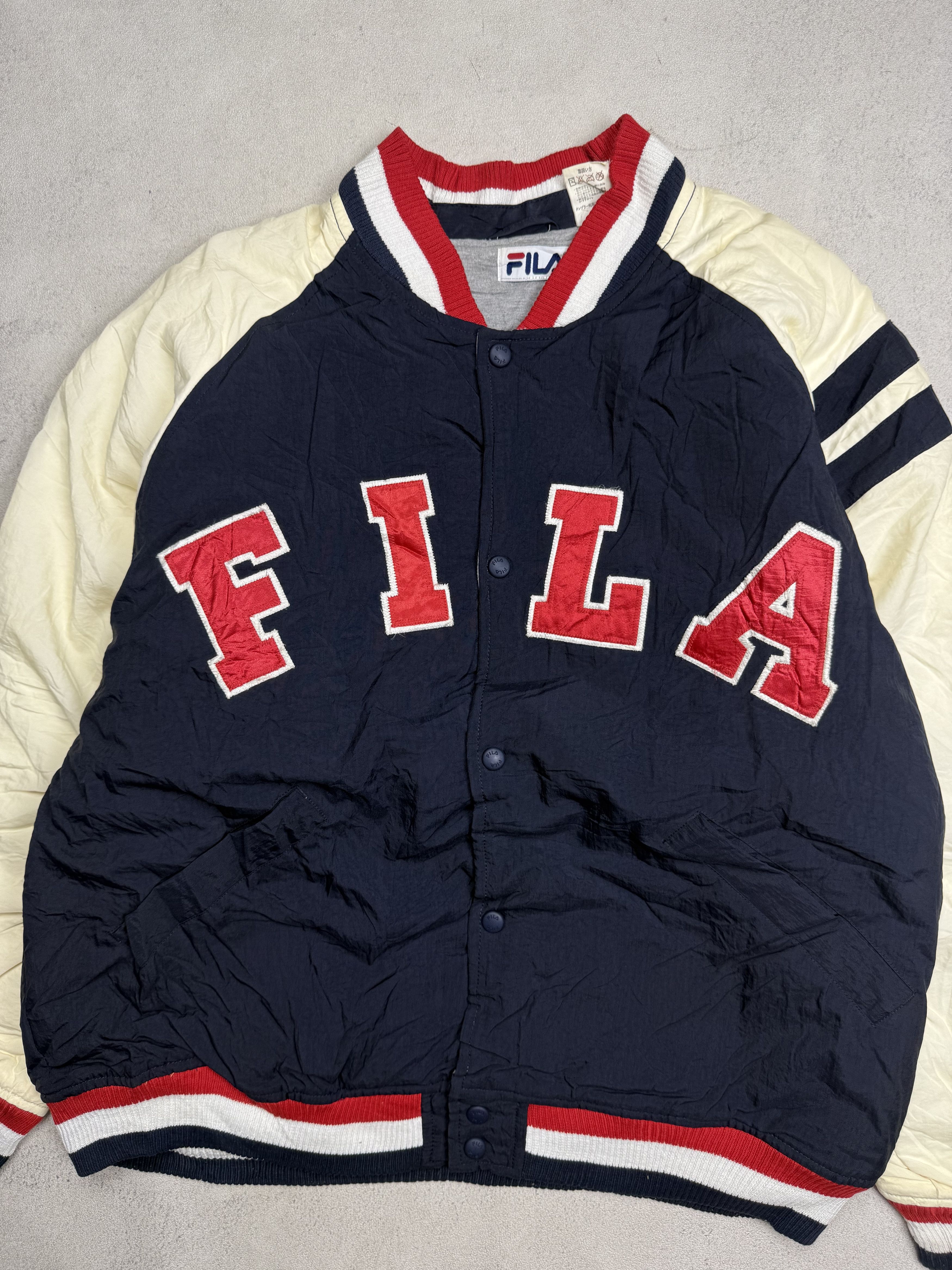 Fila Vintage 90s Fila Big Logo Varsity Jacket Size US L / EU 52-54 / 3 - 3 Thumbnail