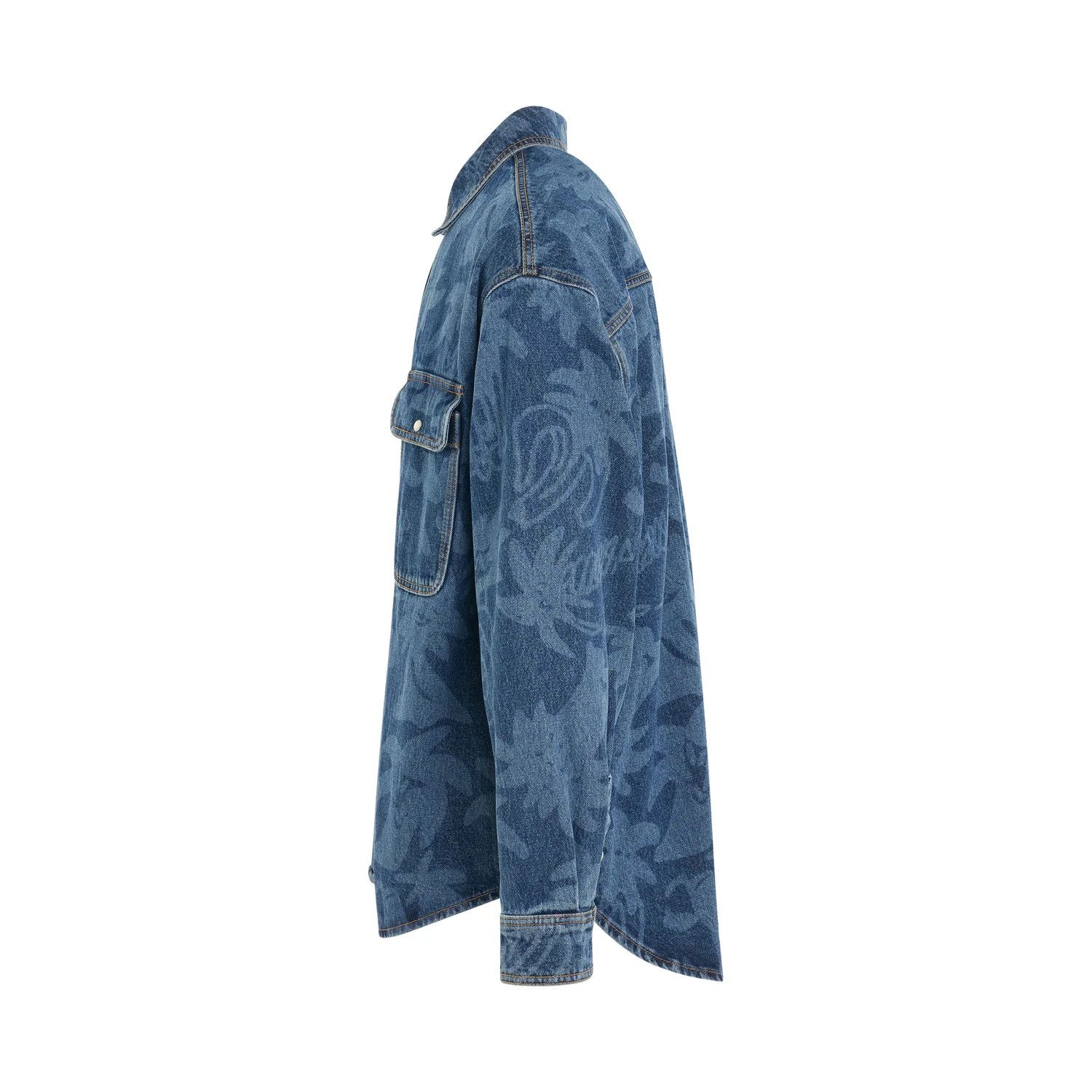 Palm Angels o1mris0824 Denim Shirt in Blue Size US M / EU 48-50 / 2 - 3 Thumbnail