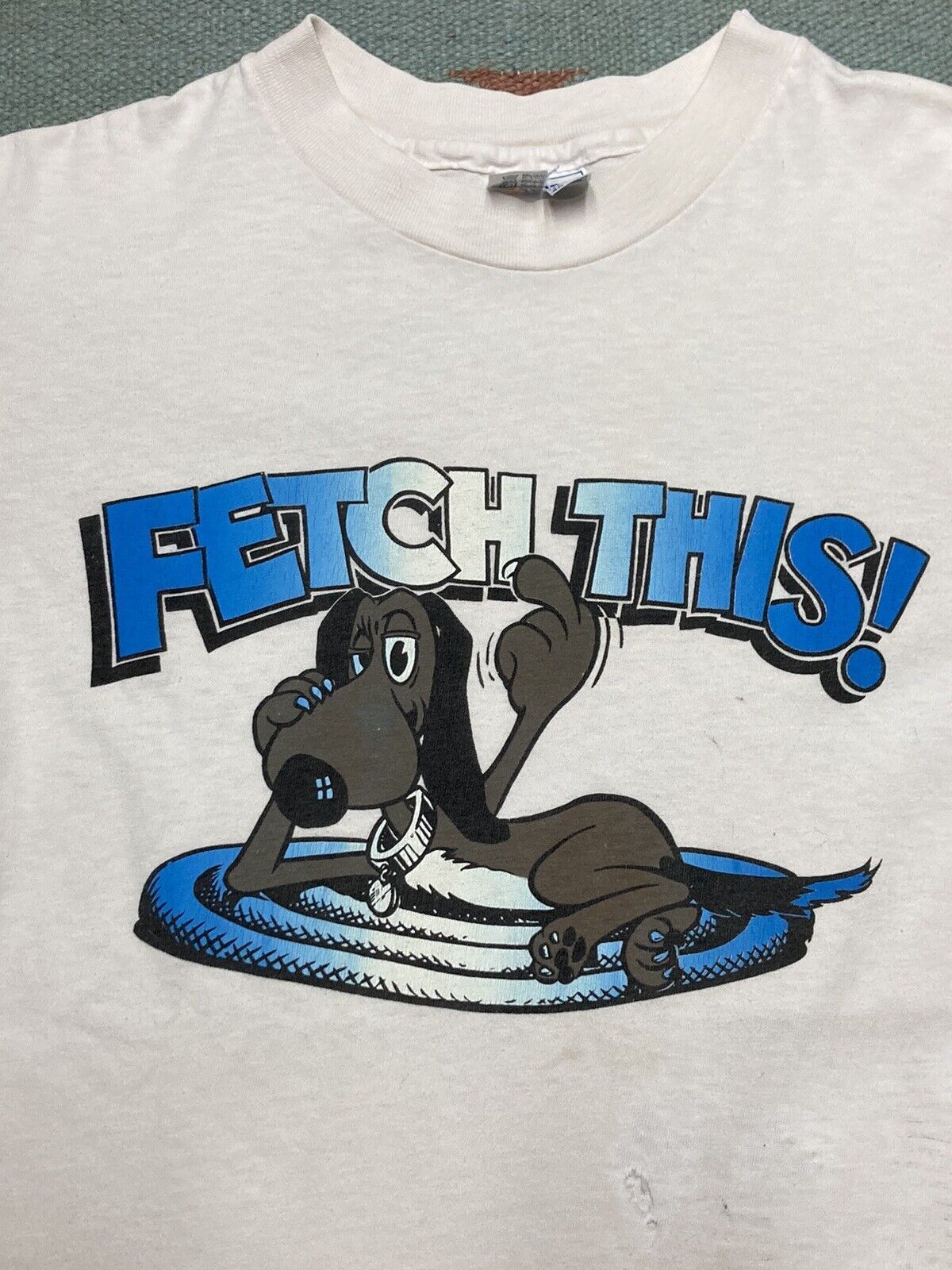 Hanes × Vintage 1980s fetch this dog middle finger t shirt funny cartoon M Size US M / EU 48-50 / 2 - 2 Thumbnail