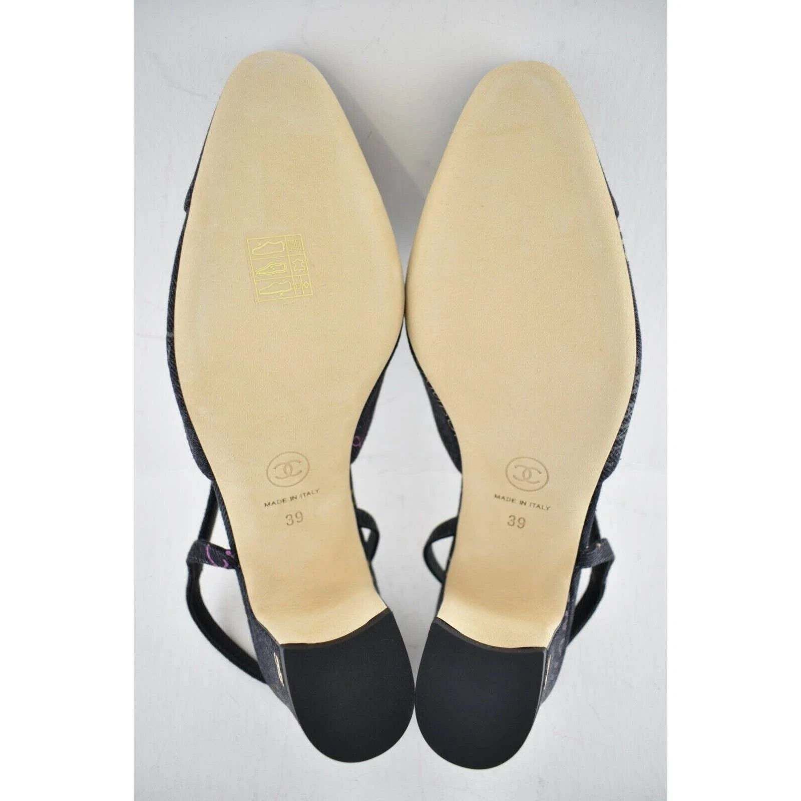 Chanel 22P Mademoiselle Coco Sling CC Slingback Sandal Heel 39 Size US 9 / IT 39 - 12 Thumbnail