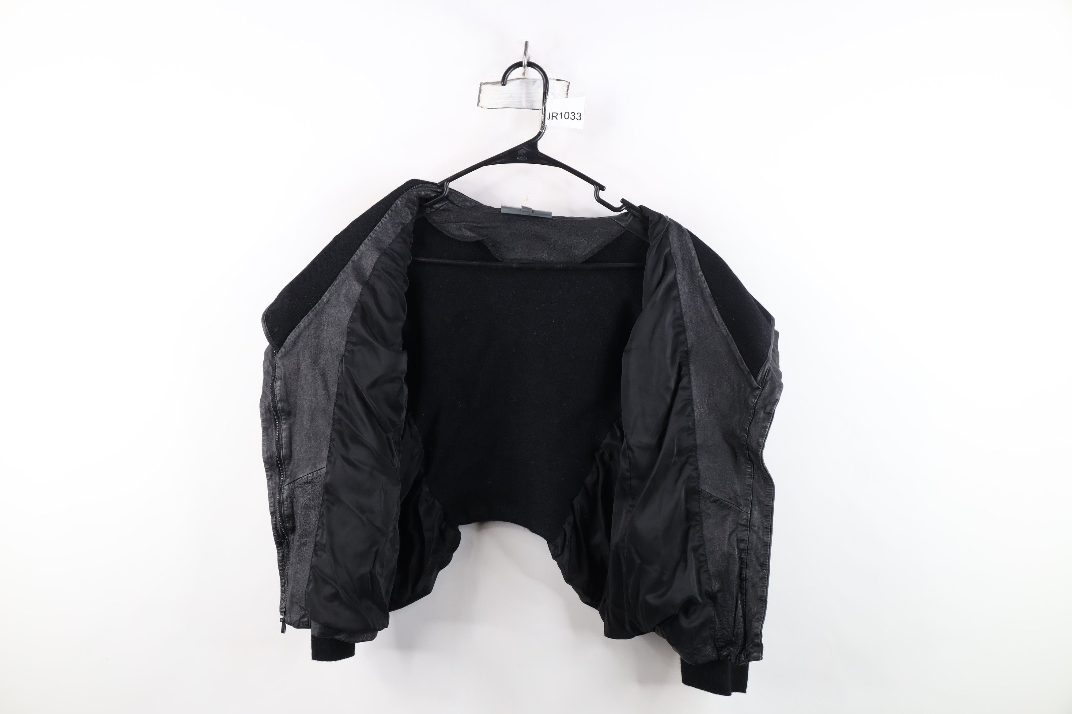 Vintage Classiques Entier Wool Knit Leather Jacket Swacket Black Size L / US 10 / IT 46 - 10 Thumbnail