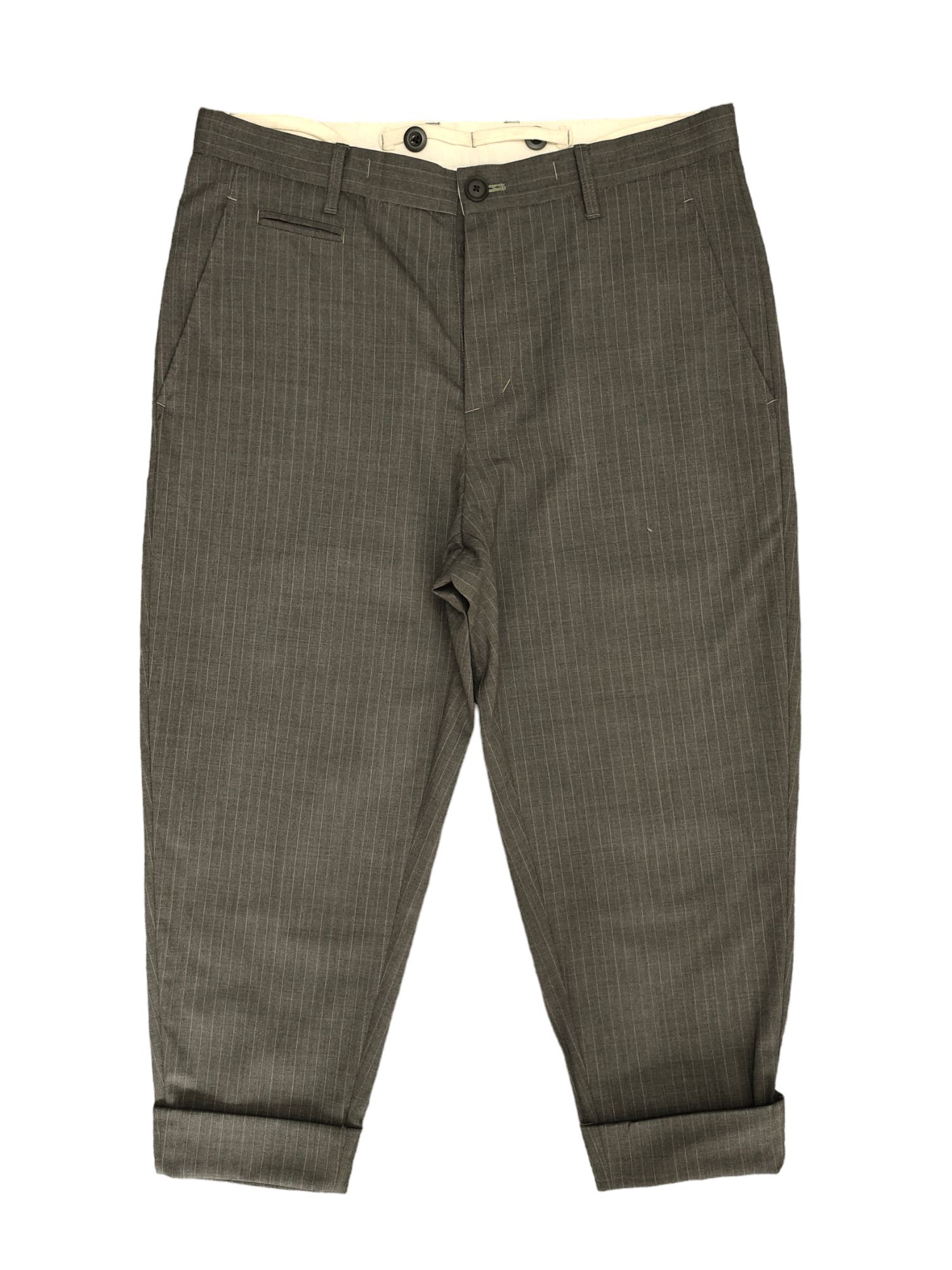 Isamu Katayama Backlash Japanese Brand Kahki Pin Striped 3Q Trouser Pants Size US 32 / EU 48 - 1 Thumbnail