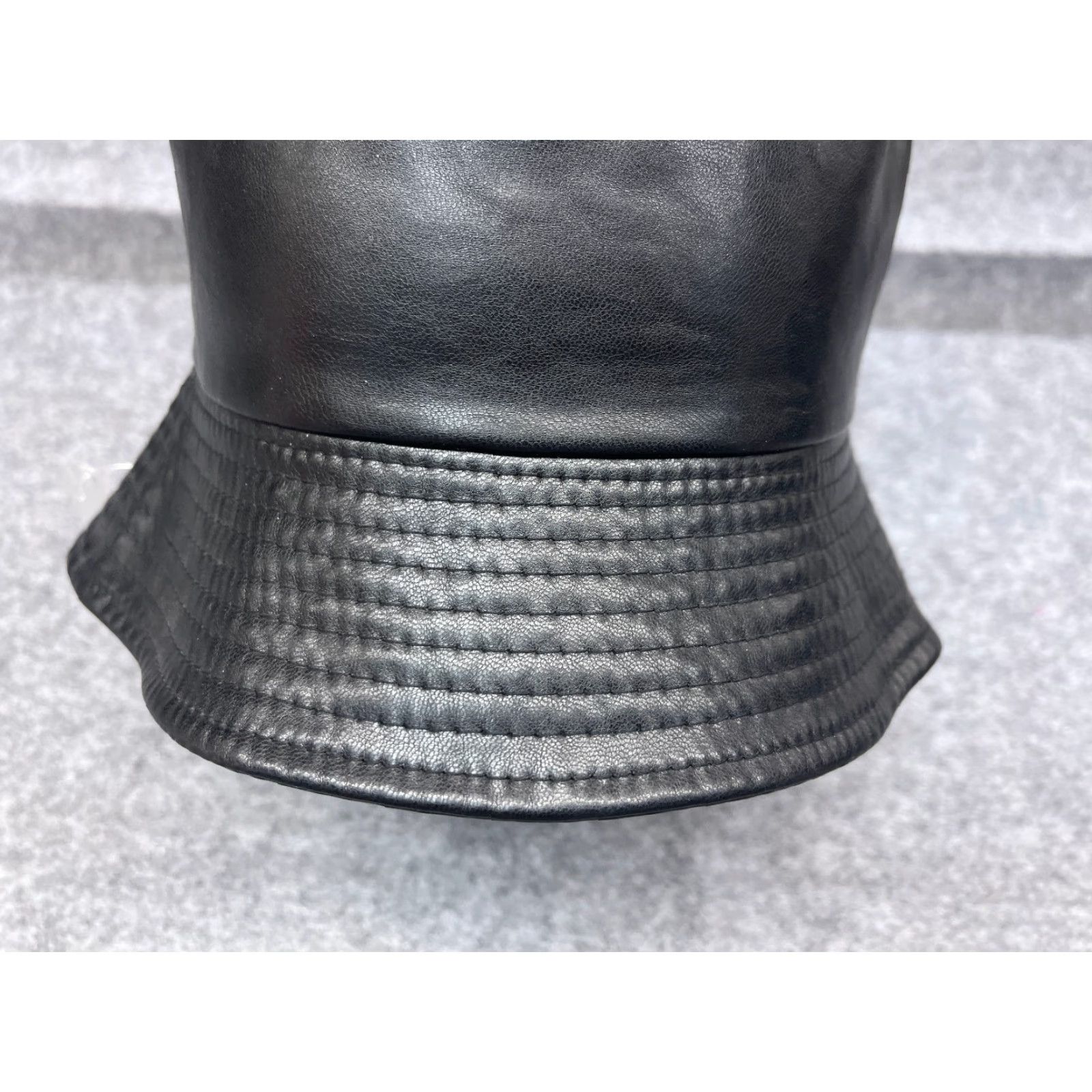 Vintage Momentum Brands Bucket Hat Unisex Adults One Size Black PU Blend Leather Hat Size ONE SIZE - 3 Thumbnail
