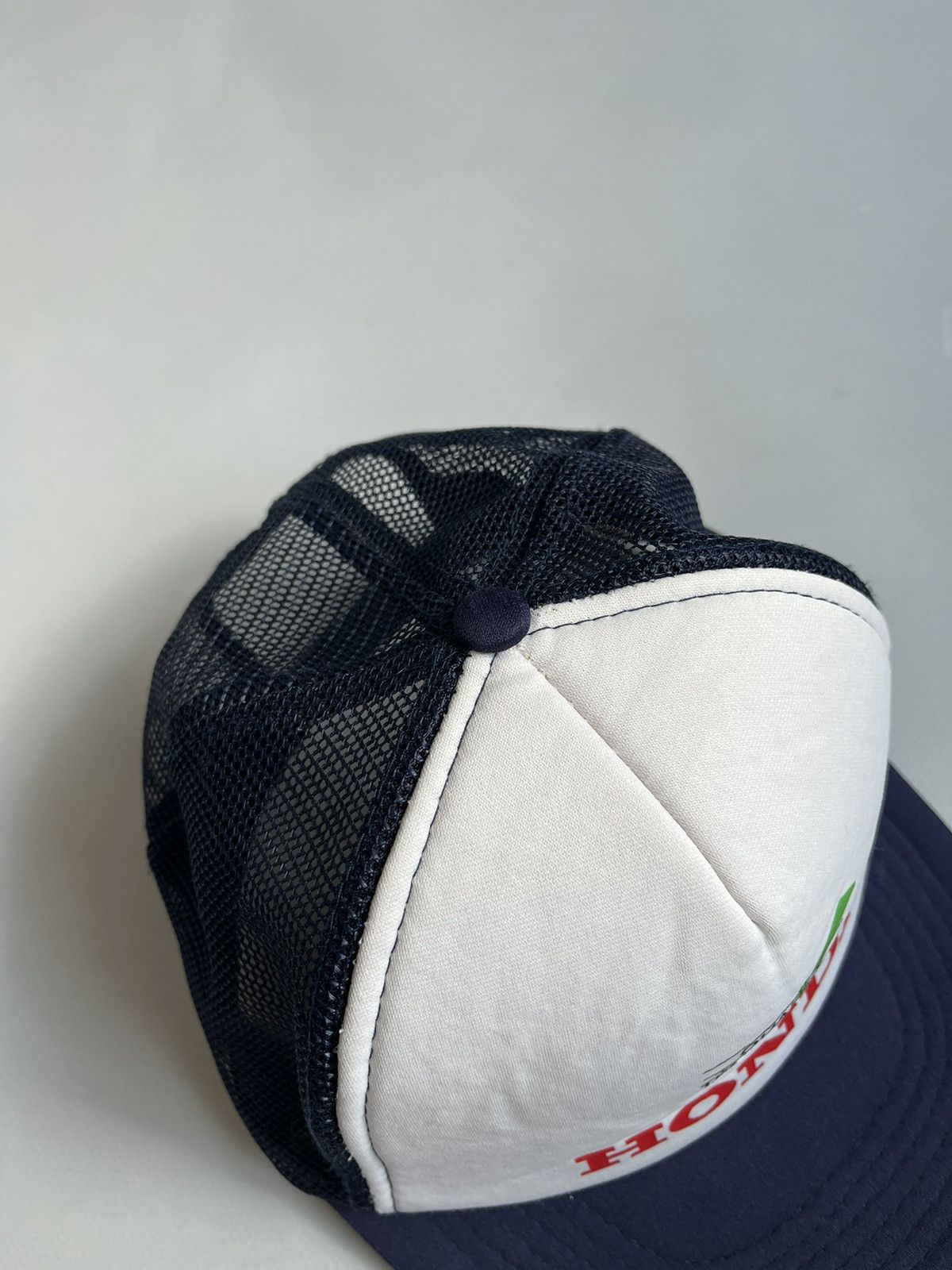 Honda Vintage 90s HONDA Polyester Blue White Trucker Cap Size ONE SIZE - 4 Thumbnail