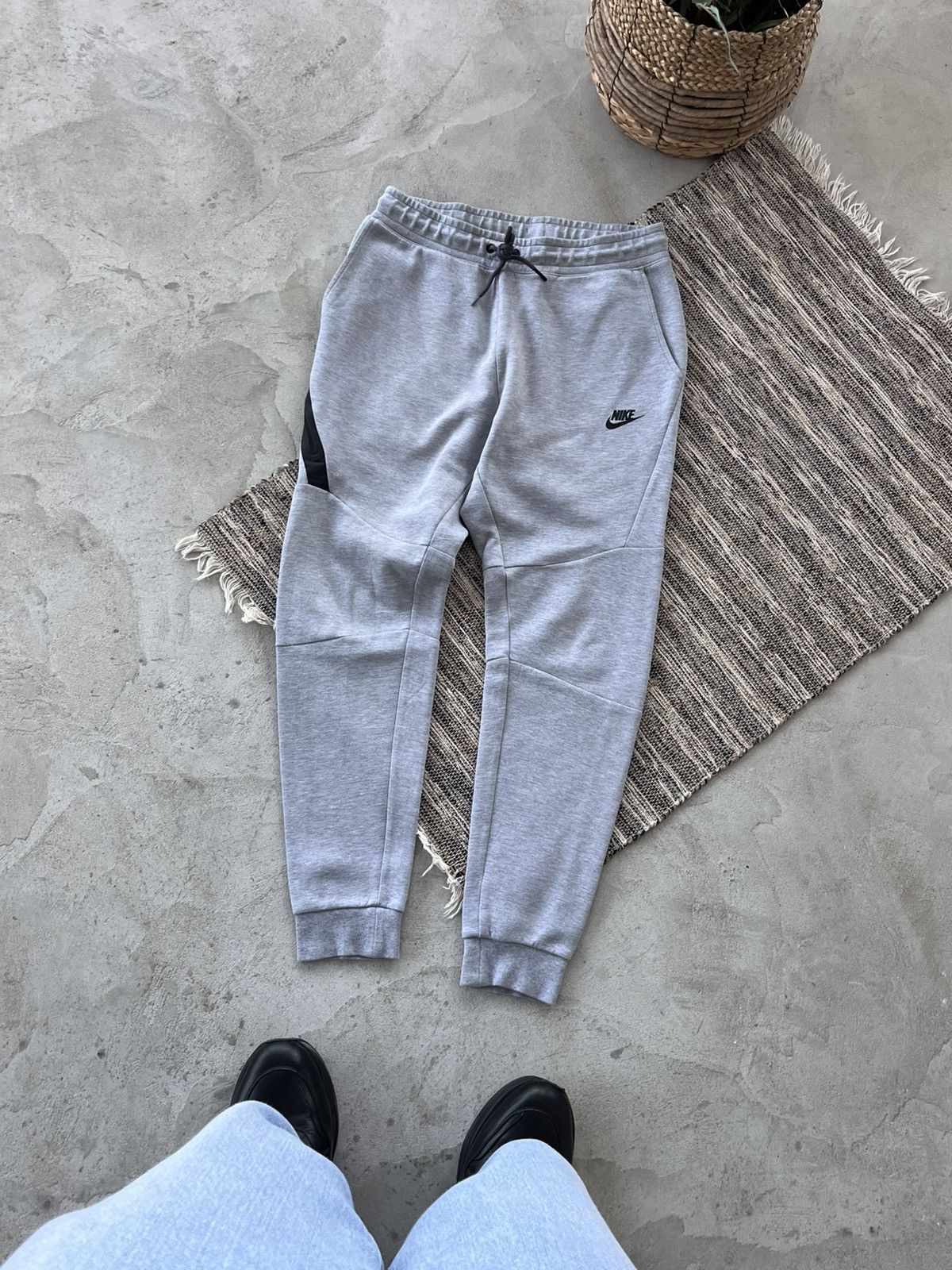 Vintage Nike Tech Fleece Grey Drill Track Sweatpants Y2K