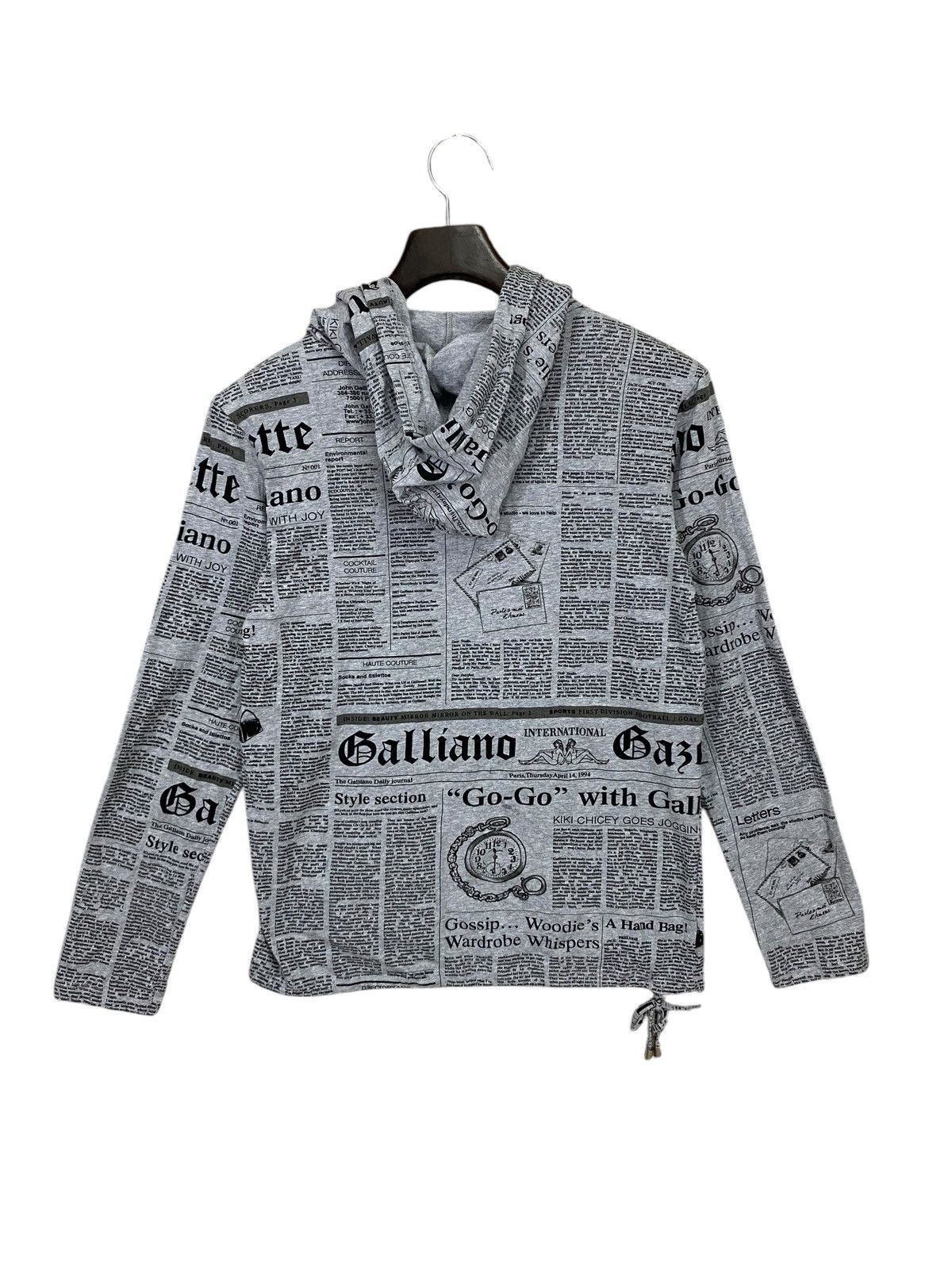 Designer SUPERARESs05 John galliano newspaper hoodie very rare design Size US M / EU 48-50 / 2 - 5 Thumbnail