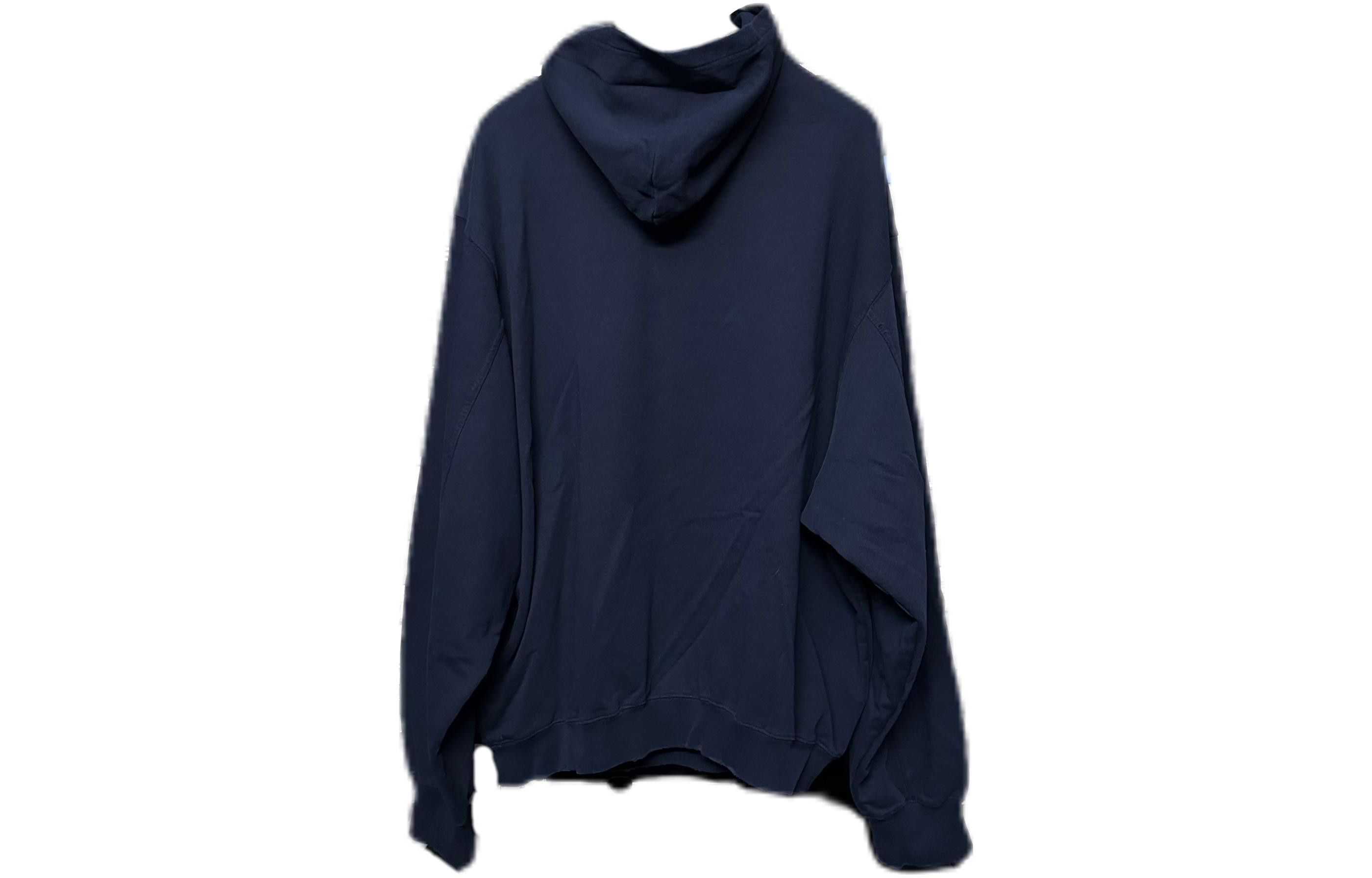 Balenciaga o1la1rc1a0425 Destroyed Hoodie in Marine Size US XS / EU 42 / 0 - 2 Thumbnail