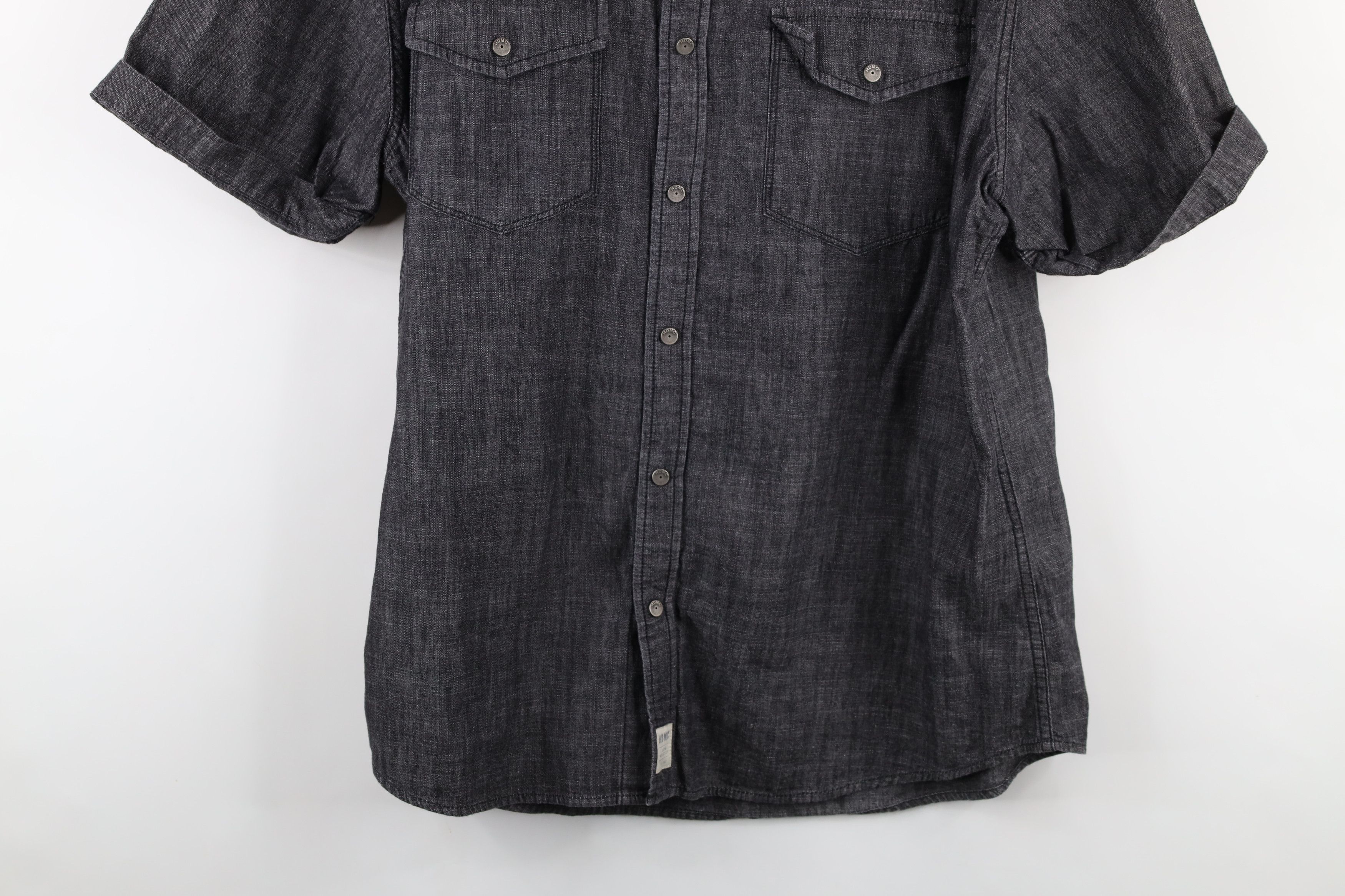 Harley Davidson × Vintage Vintage Harley Davidson Chambray Short Sleeve Button Shirt Size US XL / EU 56 / 4 - 3 Thumbnail