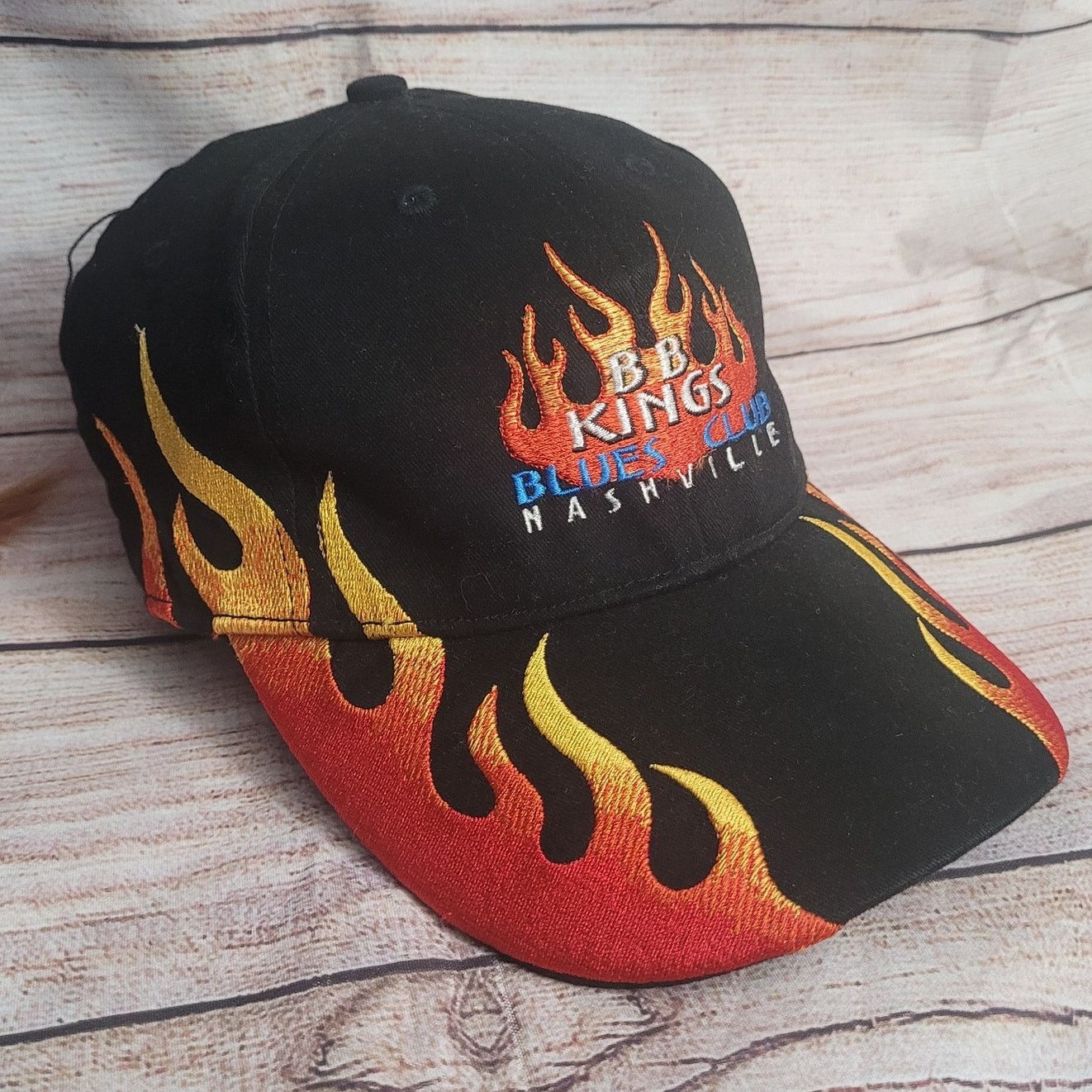 Band Tees × Vintage Vtg BB King Blues Club Flame hat band cap Size ONE SIZE - 3 Thumbnail