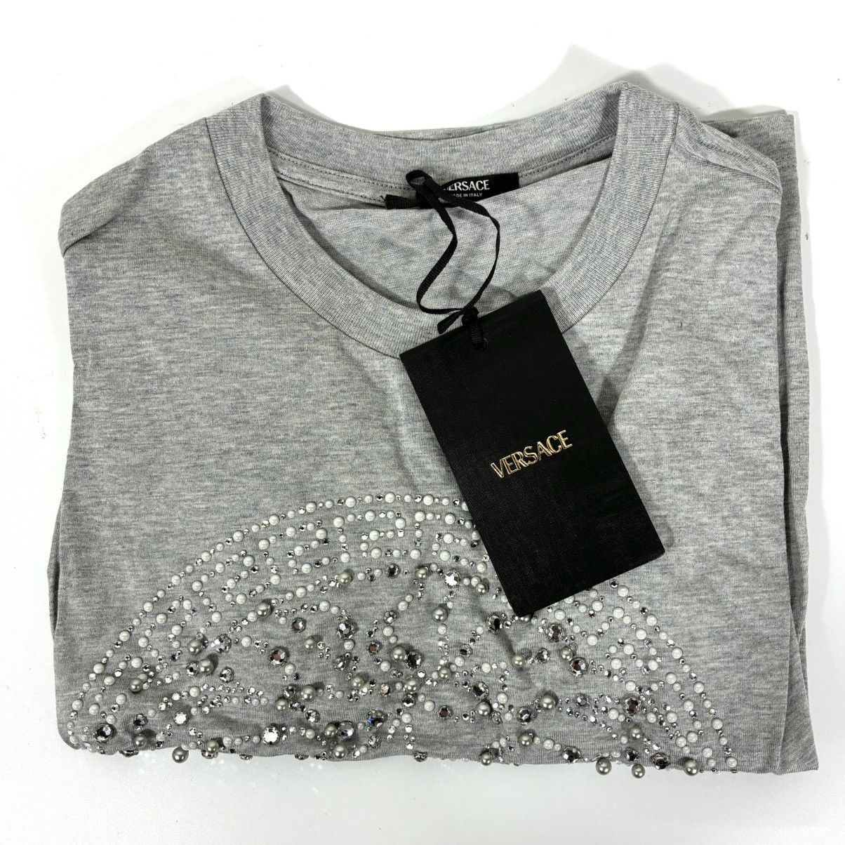 Versace Versace Crystal Medusa Crop Boxy T-Shirt Tee Top Gray IT 40 Size S / US 4 / IT 40 - 16 Thumbnail