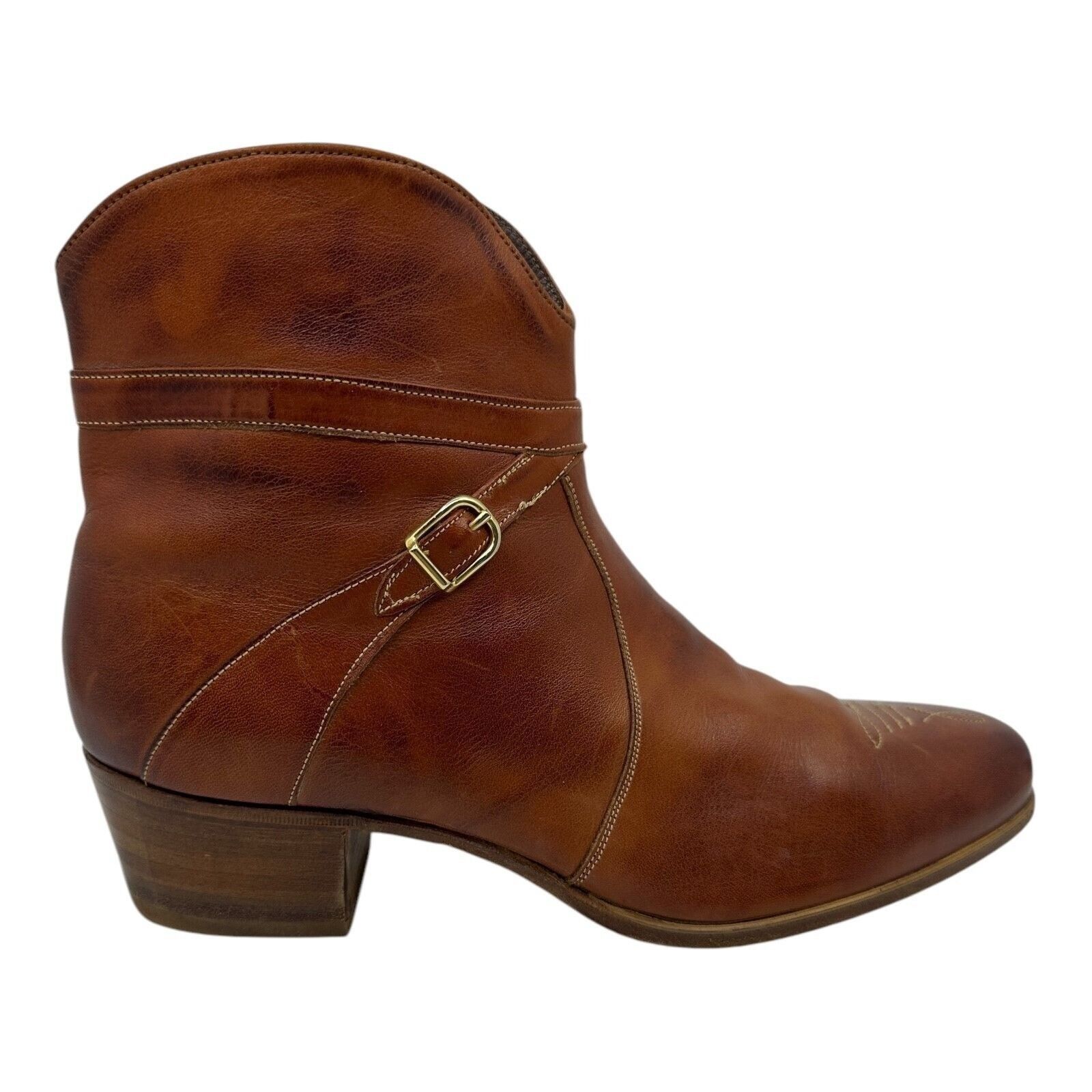 Florsheim Florsheim Womens Sz.10C Brown Leather Ankle Boots VTG. Size US 10 / IT 40 - 8 Thumbnail