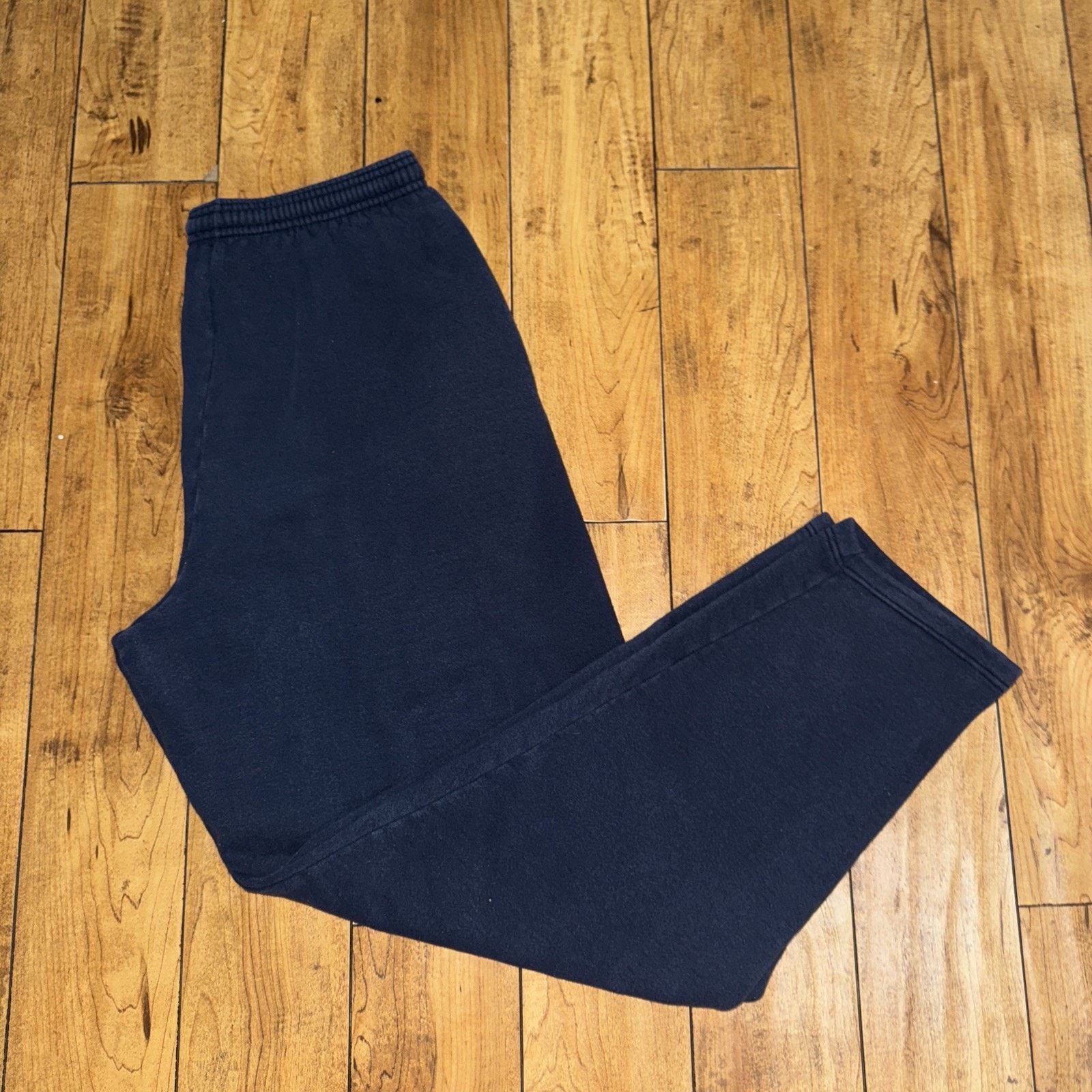 Nike × Vintage Nike Wide Leg Sweatpants Navy Blue XL 34x32 Silver Tag Size US 34 / EU 50 - 1 Thumbnail