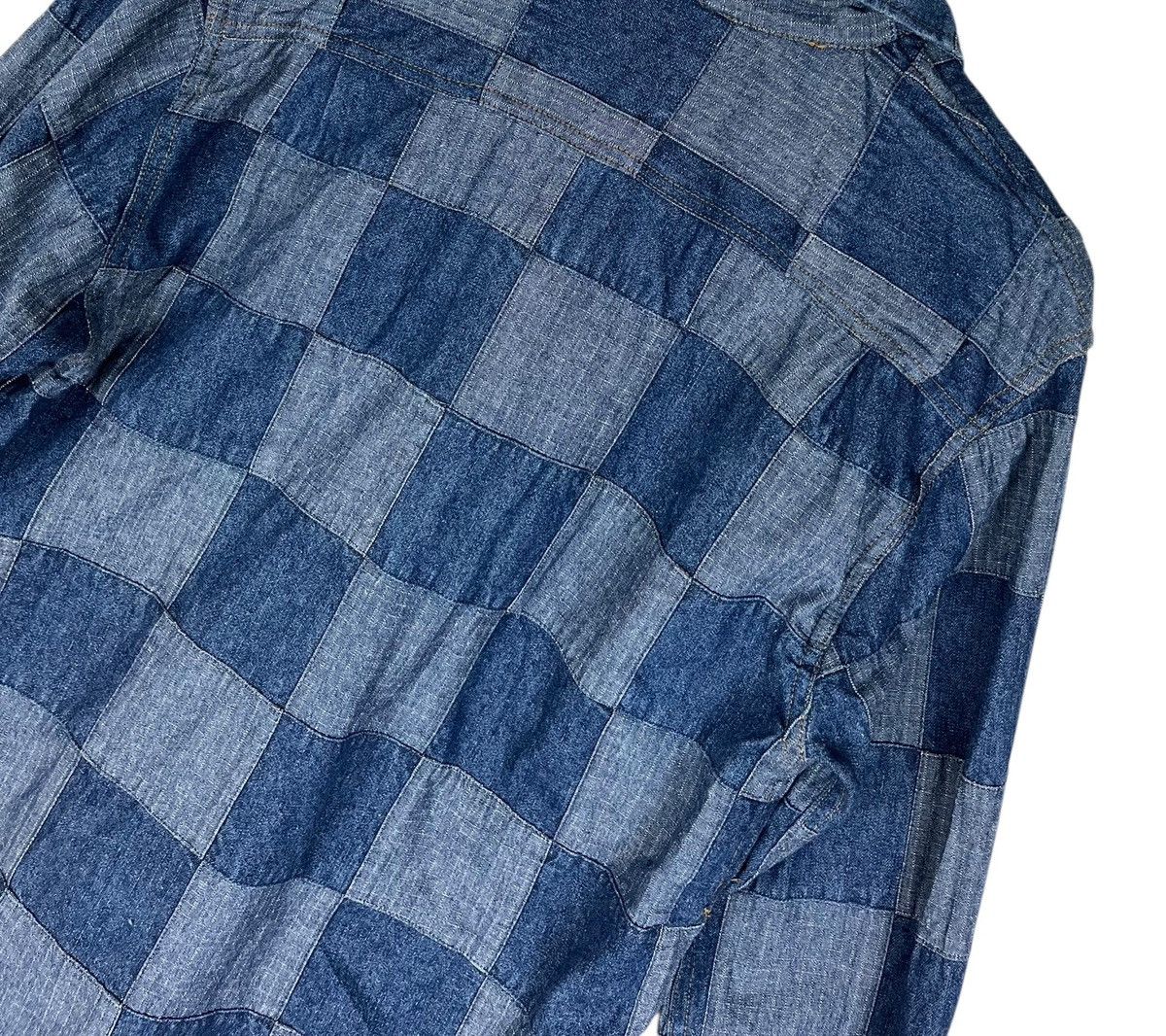 Japanese Brand Japanese Brand Fellow Patchwork Denim Button Up Shirt Size US M / EU 48-50 / 2 - 9 Thumbnail