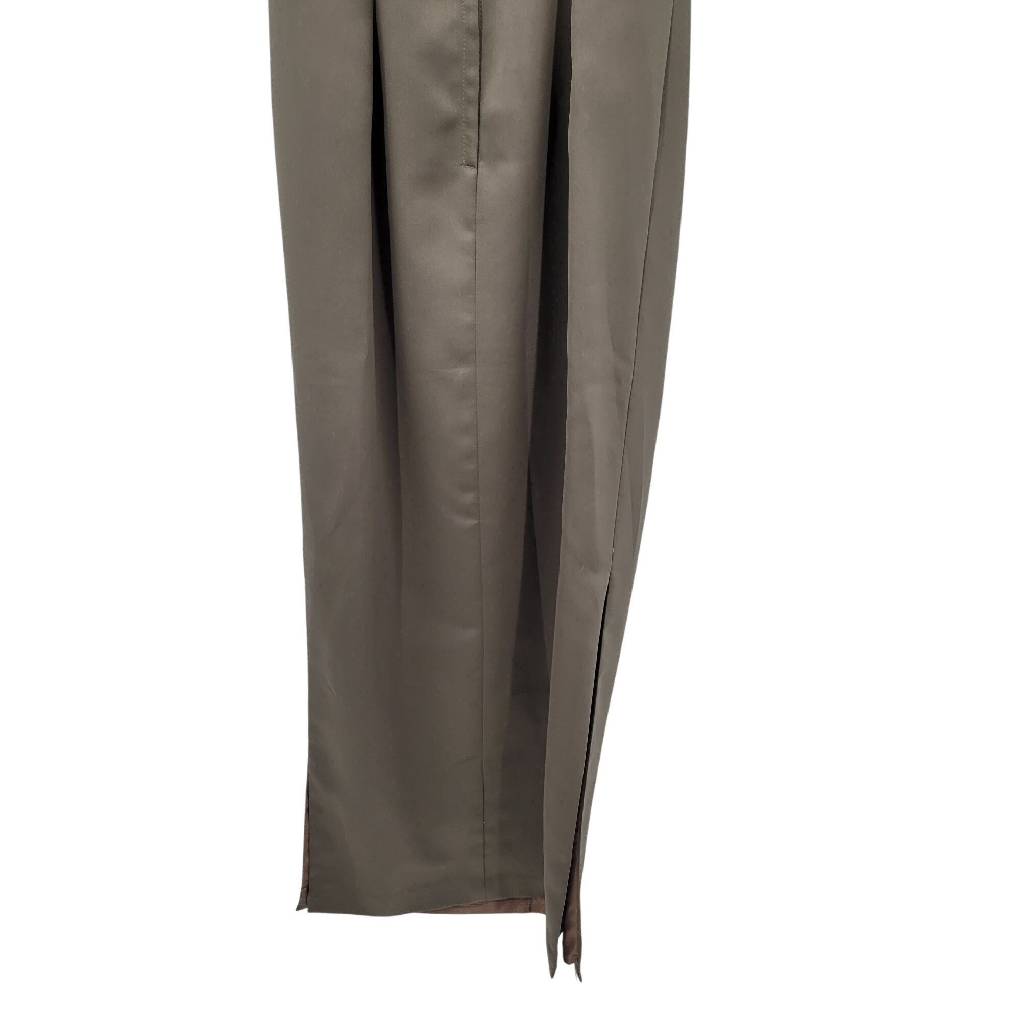 Vintage Vintage Womens Satin Sheath Gown Side Slit Size XS Taupe Neu Size XS / US 0-2 / IT 36-38 - 11 Thumbnail