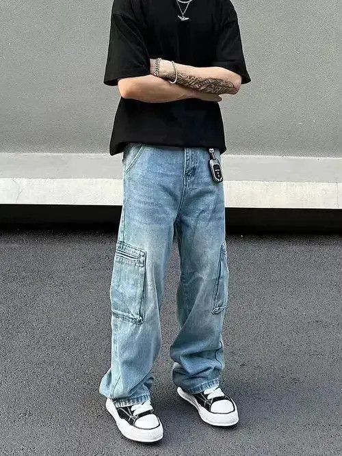 VIBE Baggy Cargo Denim Jeans Size US 32 / EU 48 - 4 Thumbnail