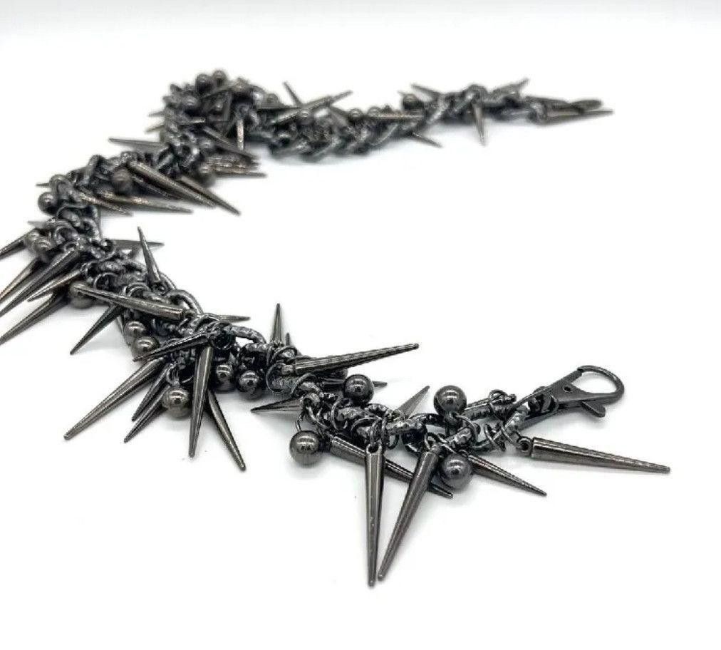 Jewelry Punk Black Gun Plated Rivet Metal Biker Pants Chain Size ONE SIZE - 3 Thumbnail
