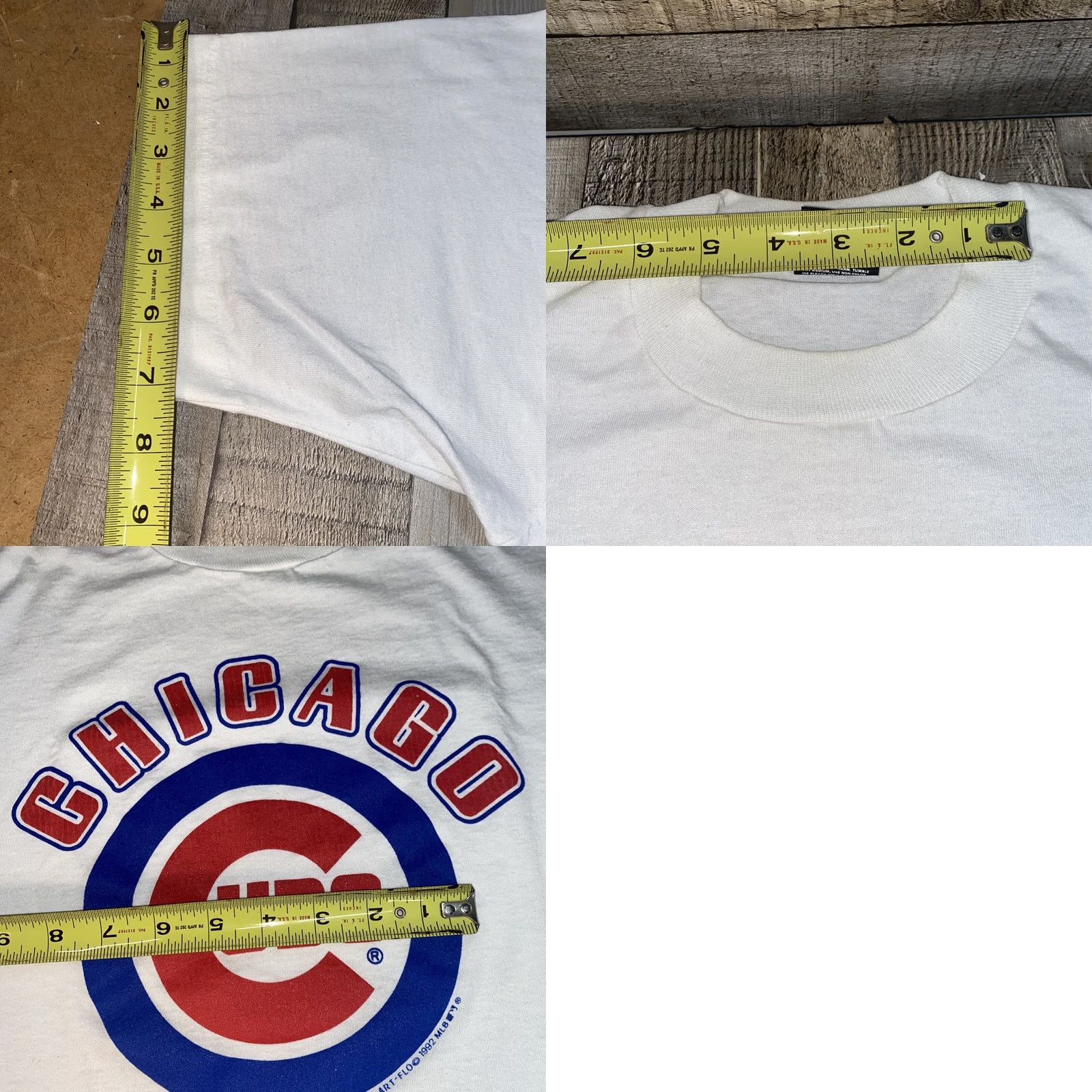 Vintage VINTAGE Cubs tee Screen Stars Best Made in USA L Men White USA 1992 Rare Shirt Size US L / EU 52-54 / 3 - 8 Thumbnail