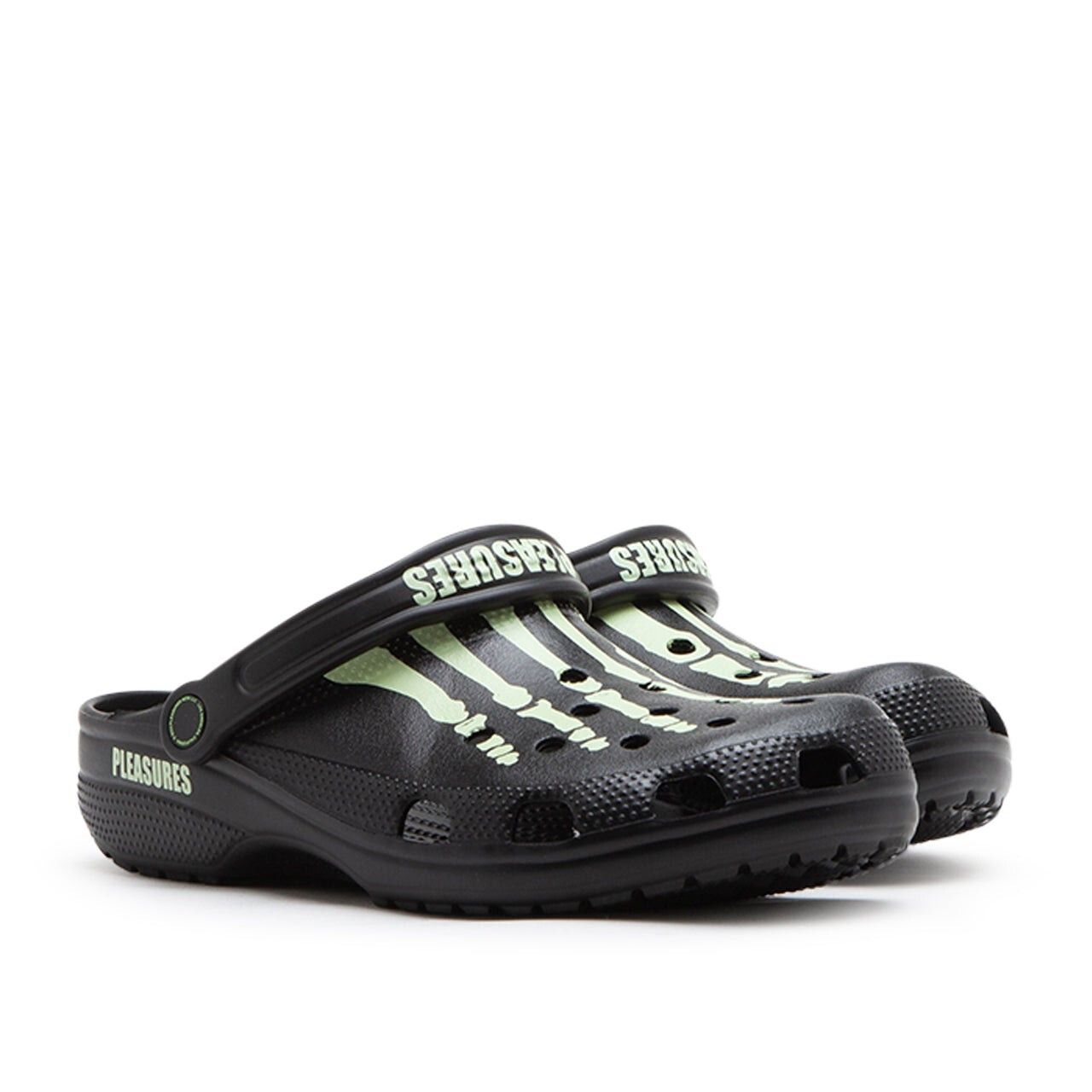 Crocs × Pleasures Skeleton Glow Clogs - Pleasures x Crocs Sandals Black Slides Size US 8 / EU 41 - 2 Thumbnail