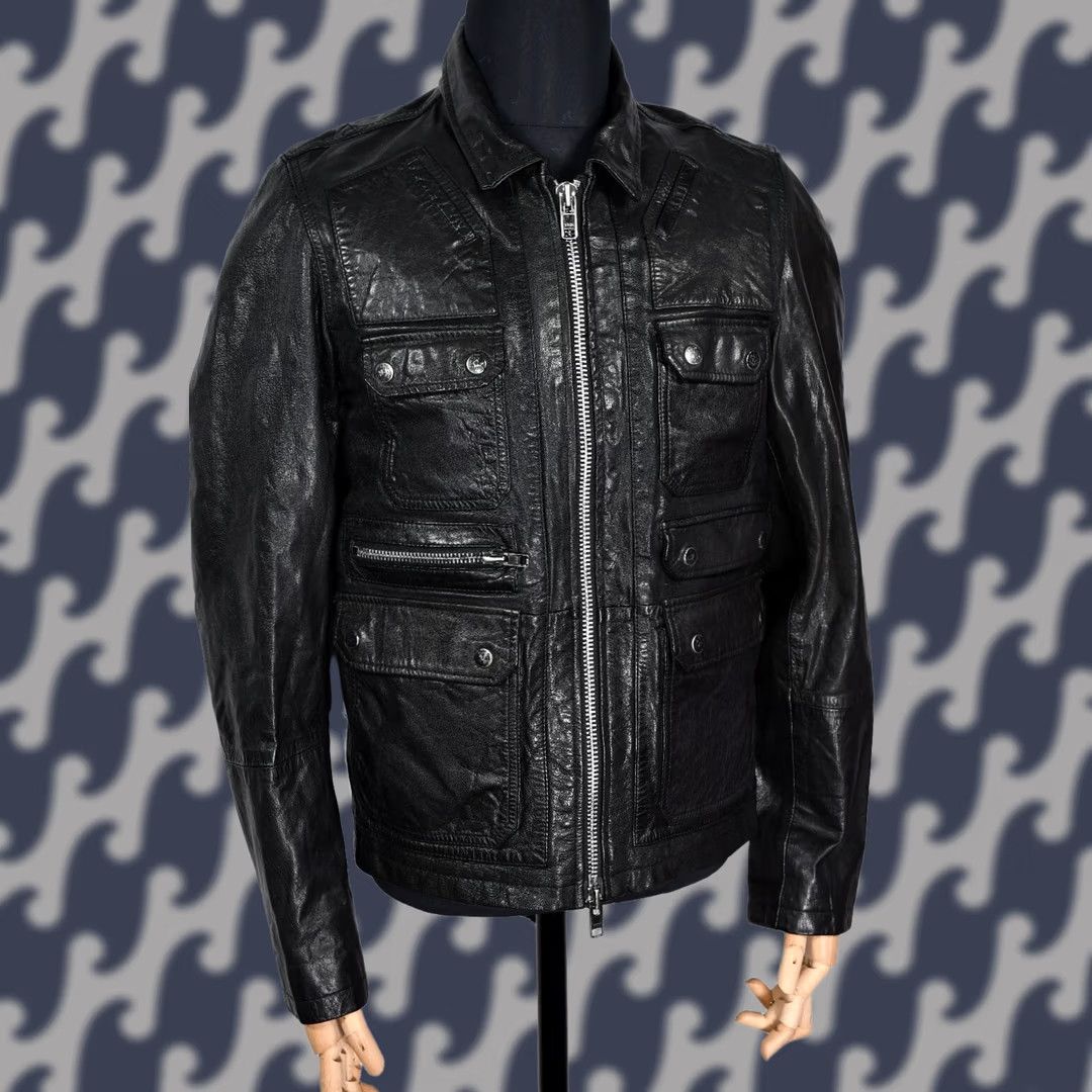 Allsaints AllSaints Habanero Leather Jacket Mens L Black Leather Zip Jacket 2010s Vintage? Size US L / EU 52-54 / 3 - 1 Thumbnail