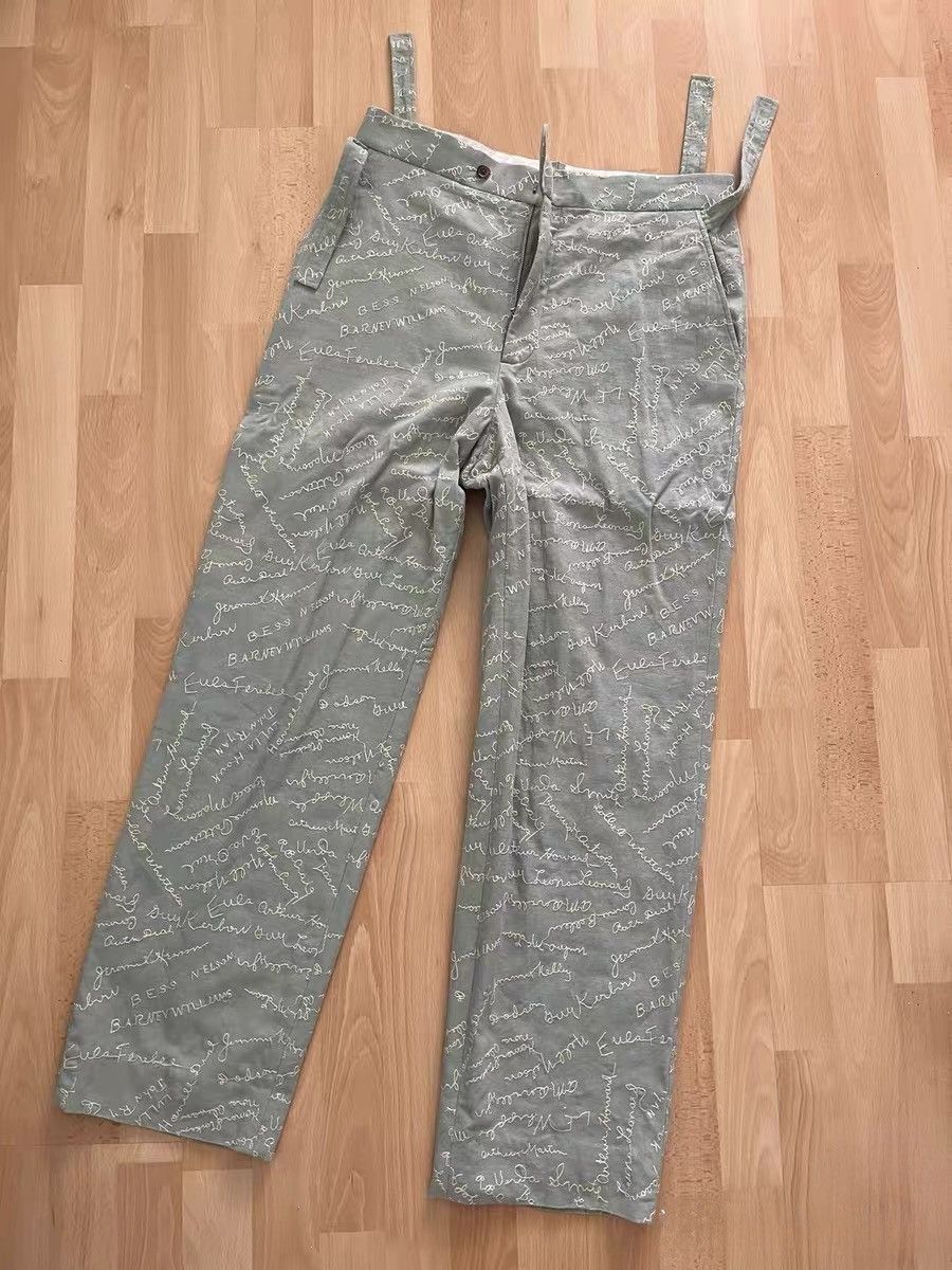 Bode BODE Blue Embroidered Signature Trousers Size US 34 / EU 50 - 1 Thumbnail