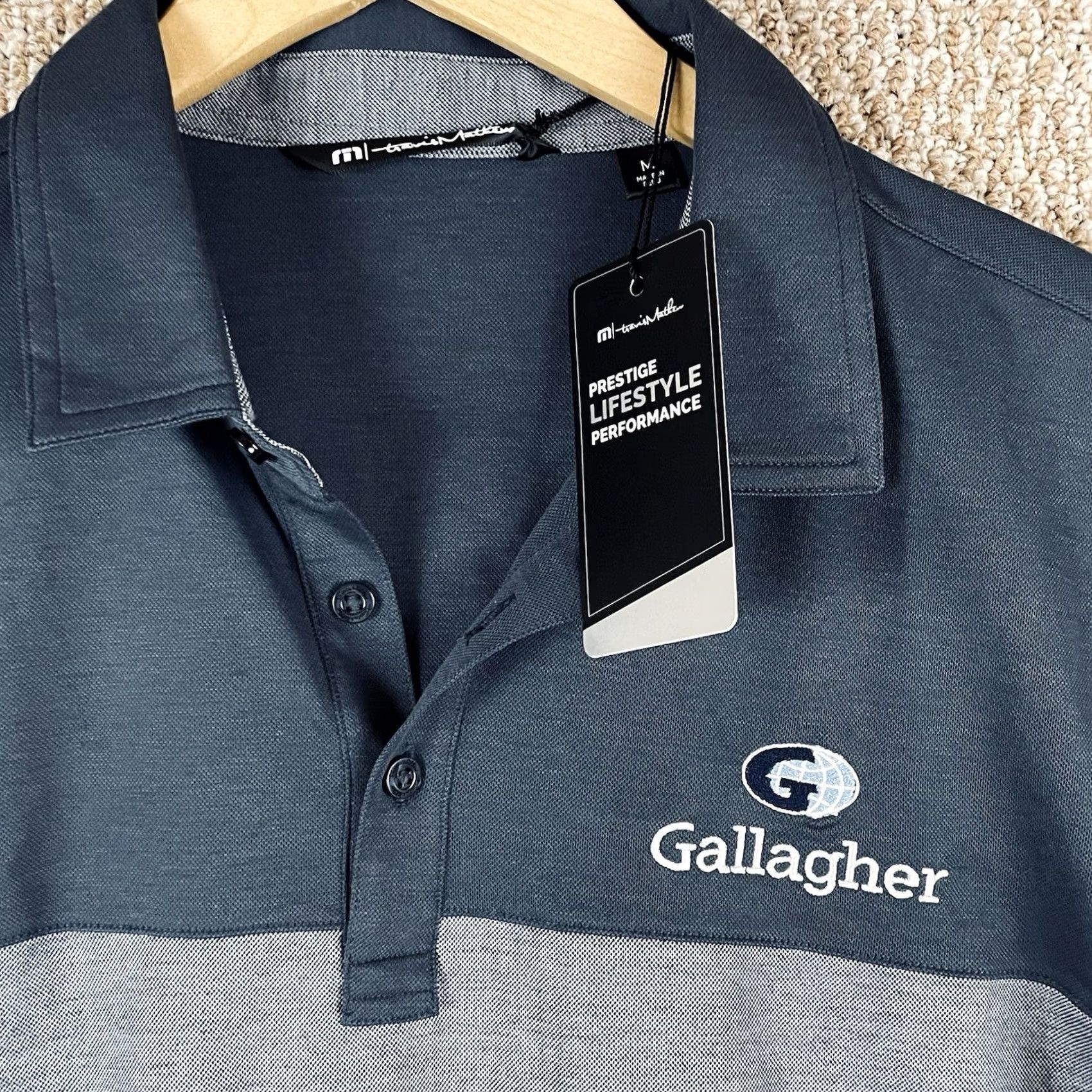 TravisMathew Travis Mathew Polo Shirt Men M Blue Gray Pima Cotton Preppy Golf NWT T740 Size US M / EU 48-50 / 2 - 2 Thumbnail