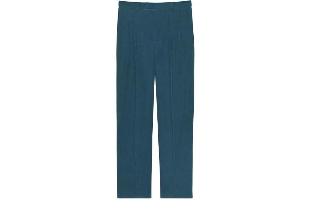 Gucci oc11z0526 Corduroy Pant With Gucci Web Label in Blue Size US 34 / EU 50 - 1 Preview