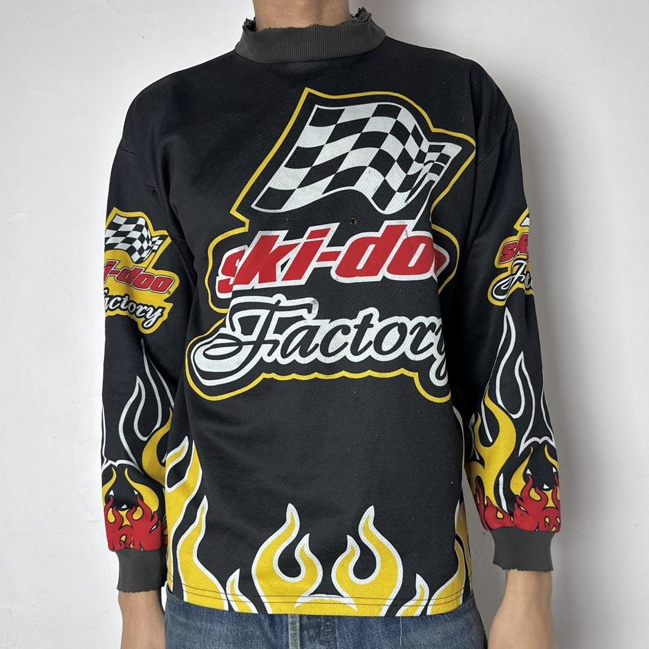 Ski-Doo Vintage Ski Doo Black & Yellow Flame Motocross Jersey - XXL Size US XXL / EU 58 / 5 - 1 Thumbnail