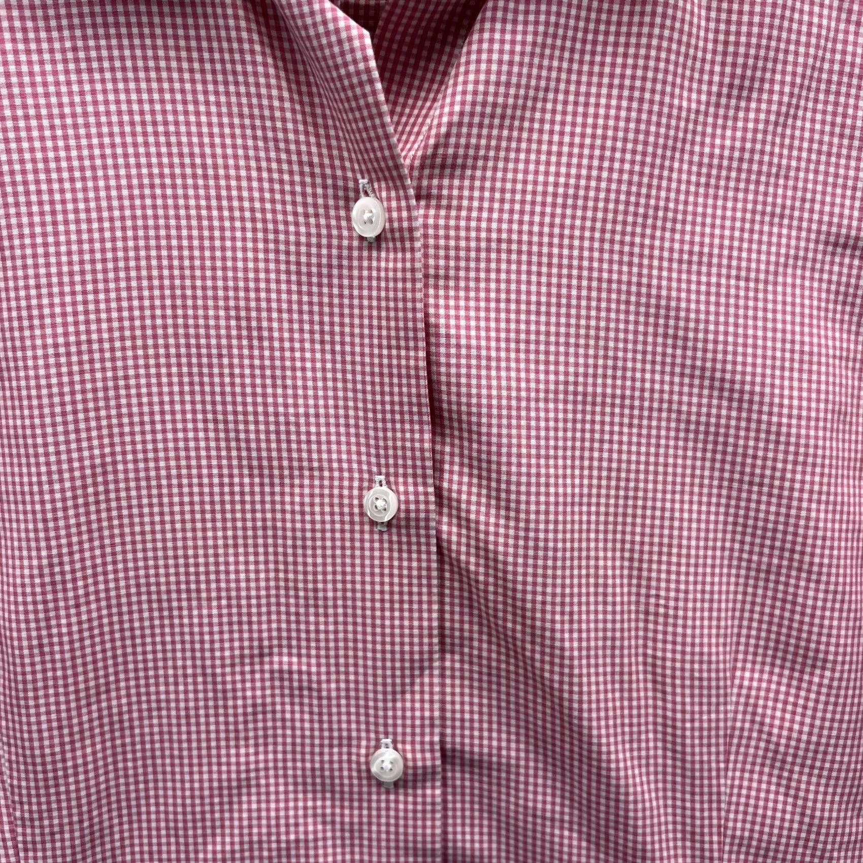 Brooks Brothers Brooks Brothers Womens 8 Pink Casual Button Down Fitted Gingham Check Shirt - Vintage - Sale Size M / US 6-8 / IT 42-44 - 6 Thumbnail