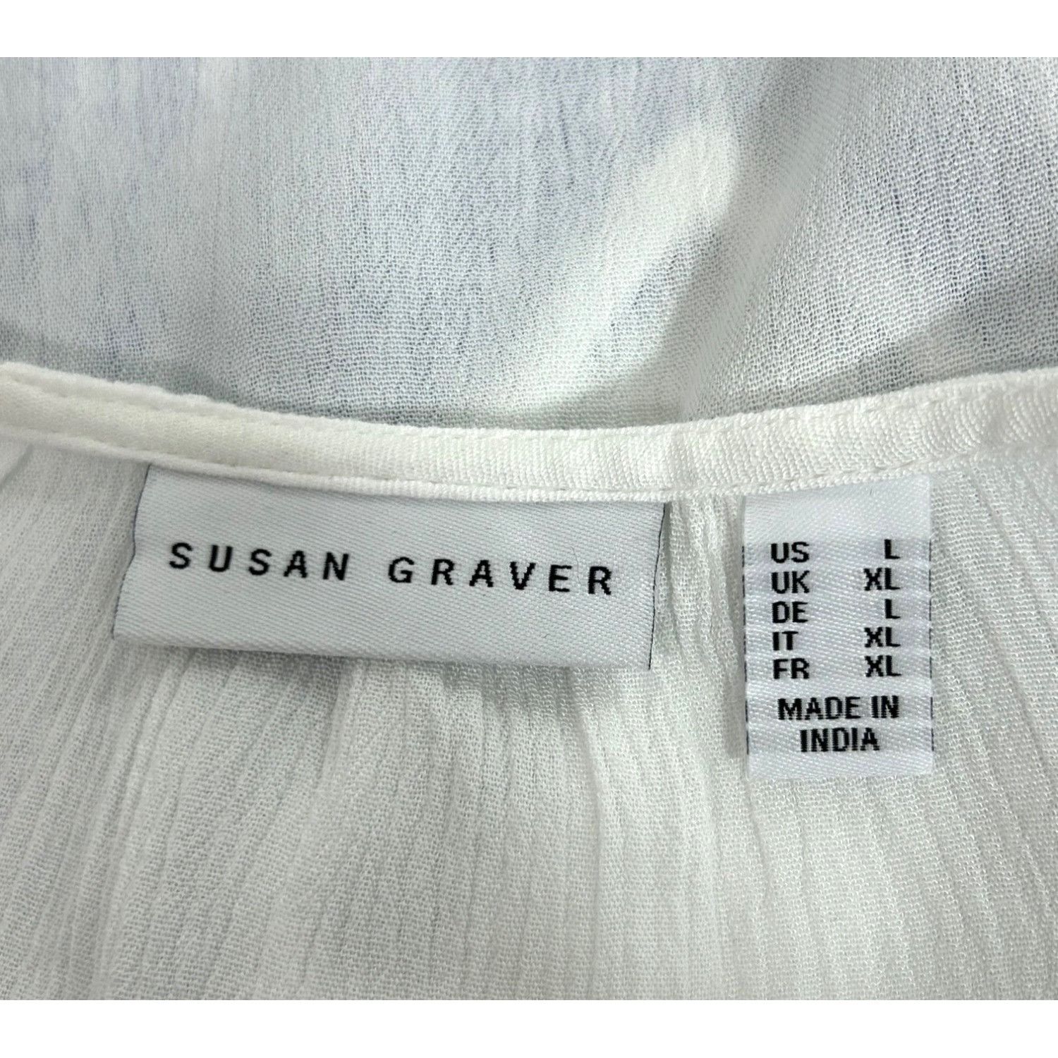 Other Susan Graver Tunic Top L White Blue Embroidered Boho Cottage Size L / US 10 / IT 46 - 5 Thumbnail