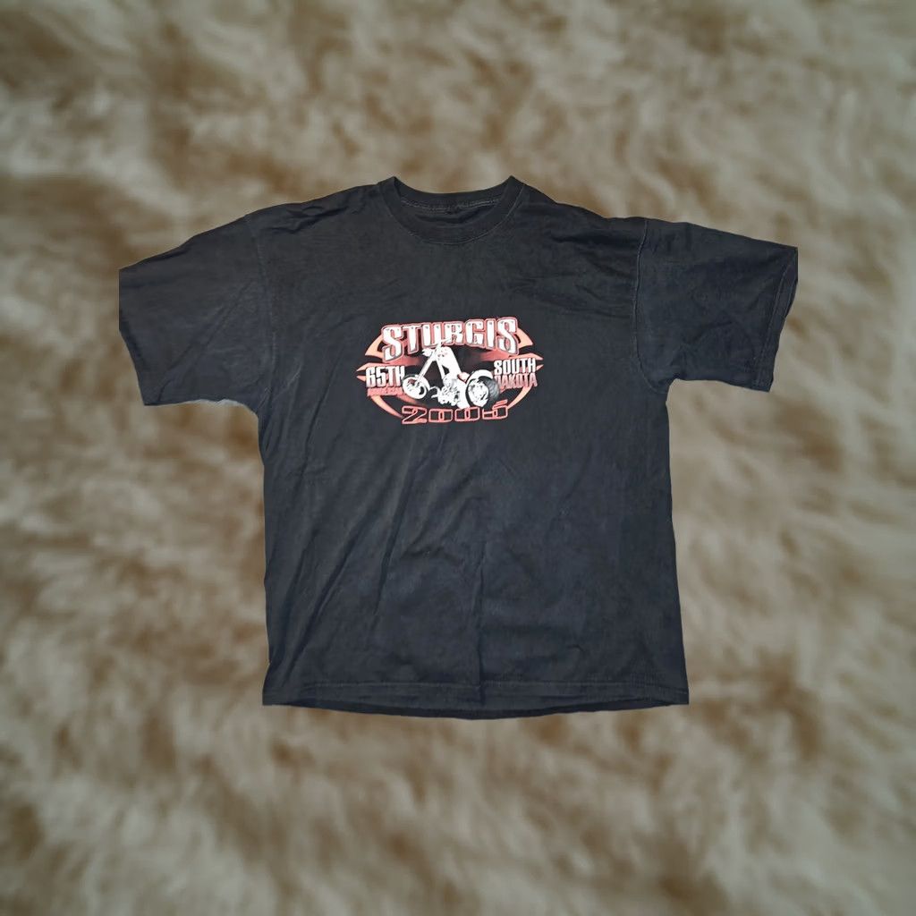 Vintage VINTAGE Sturgis 2005 T-Shirt Men's XL Black Short Sleeve 65th Anniversary Graphic Print Logo Crew Neck Biker Motorcycle Size US XL / EU 56 / 4 - 1 Thumbnail