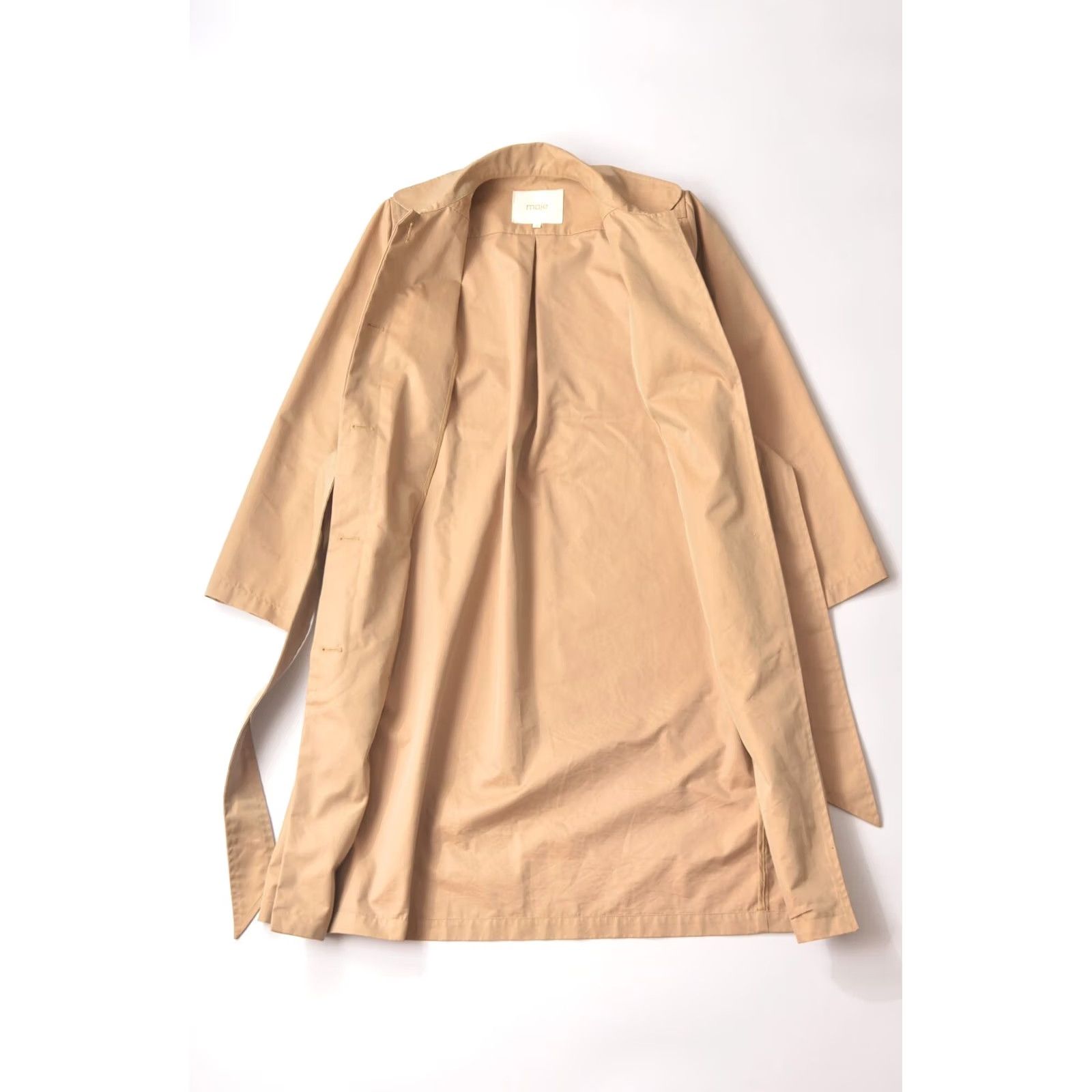 Maje Maje Gamby Cotton Blend Trench Coat Beige In Beige E18GAMBY Size 36 Womens Coat Size XS / US 0-2 / IT 36-38 - 2 Thumbnail