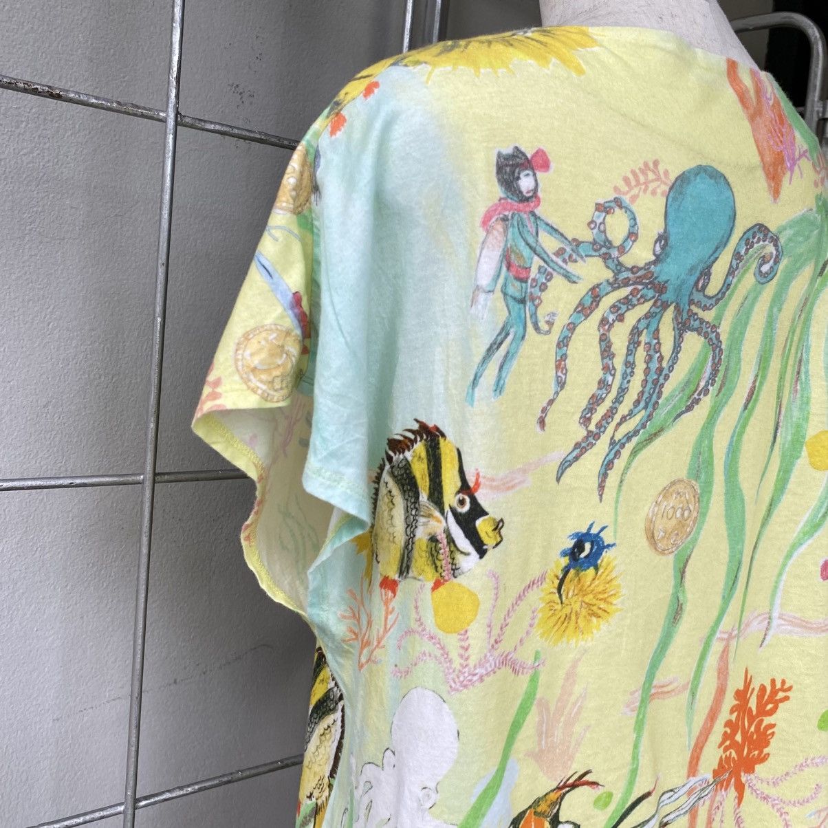 Tsumori Chisato TSUMORI CHISATO Yellow Ocean Print Short Sleeve Blouse Size XS / US 0-2 / IT 36-38 - 17 Thumbnail