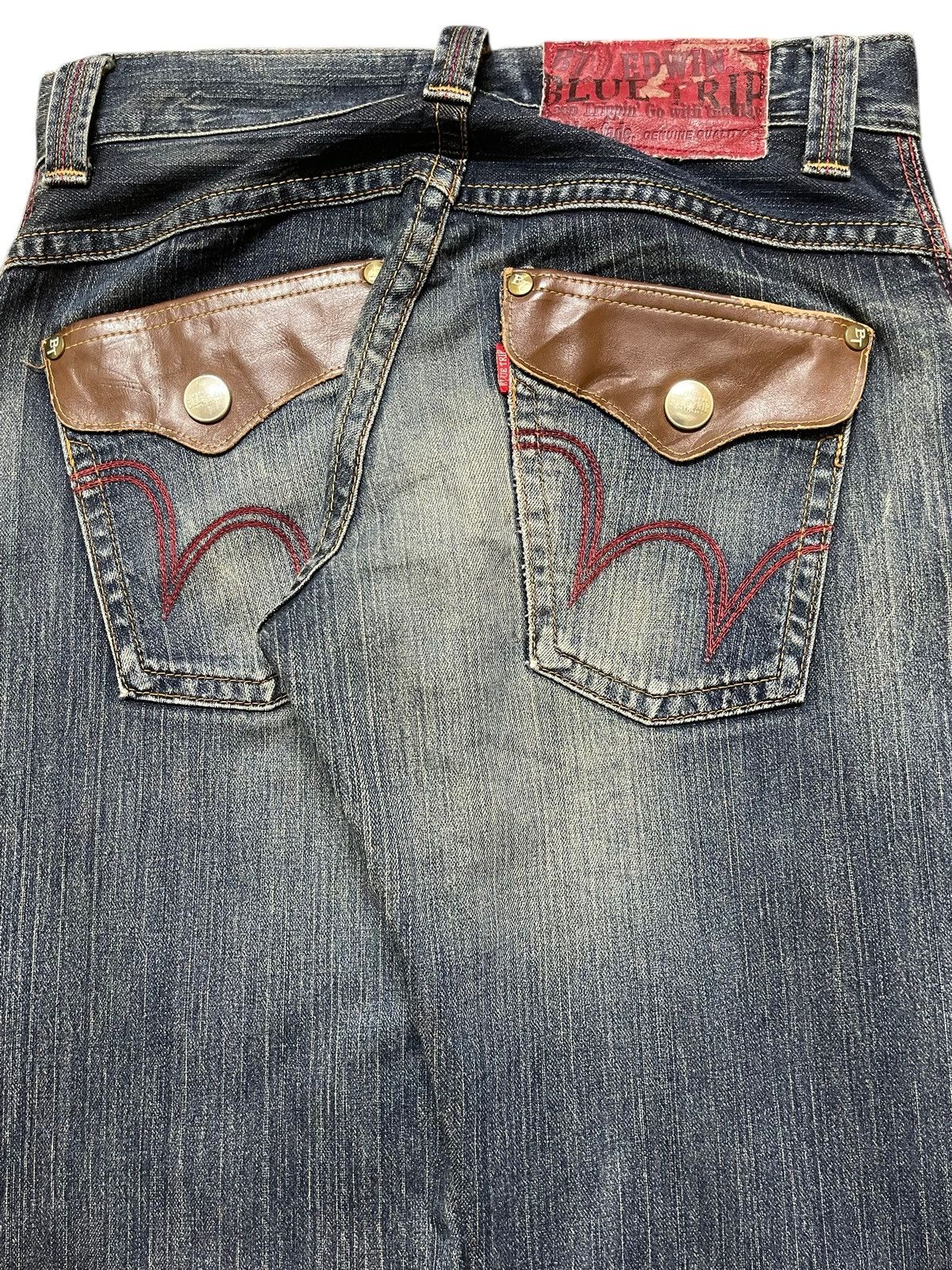Edwin Vintage Edwin Blue Trip Blue Faded Wash Distressed Loose Fit Size US 30 / EU 46 - 6 Thumbnail